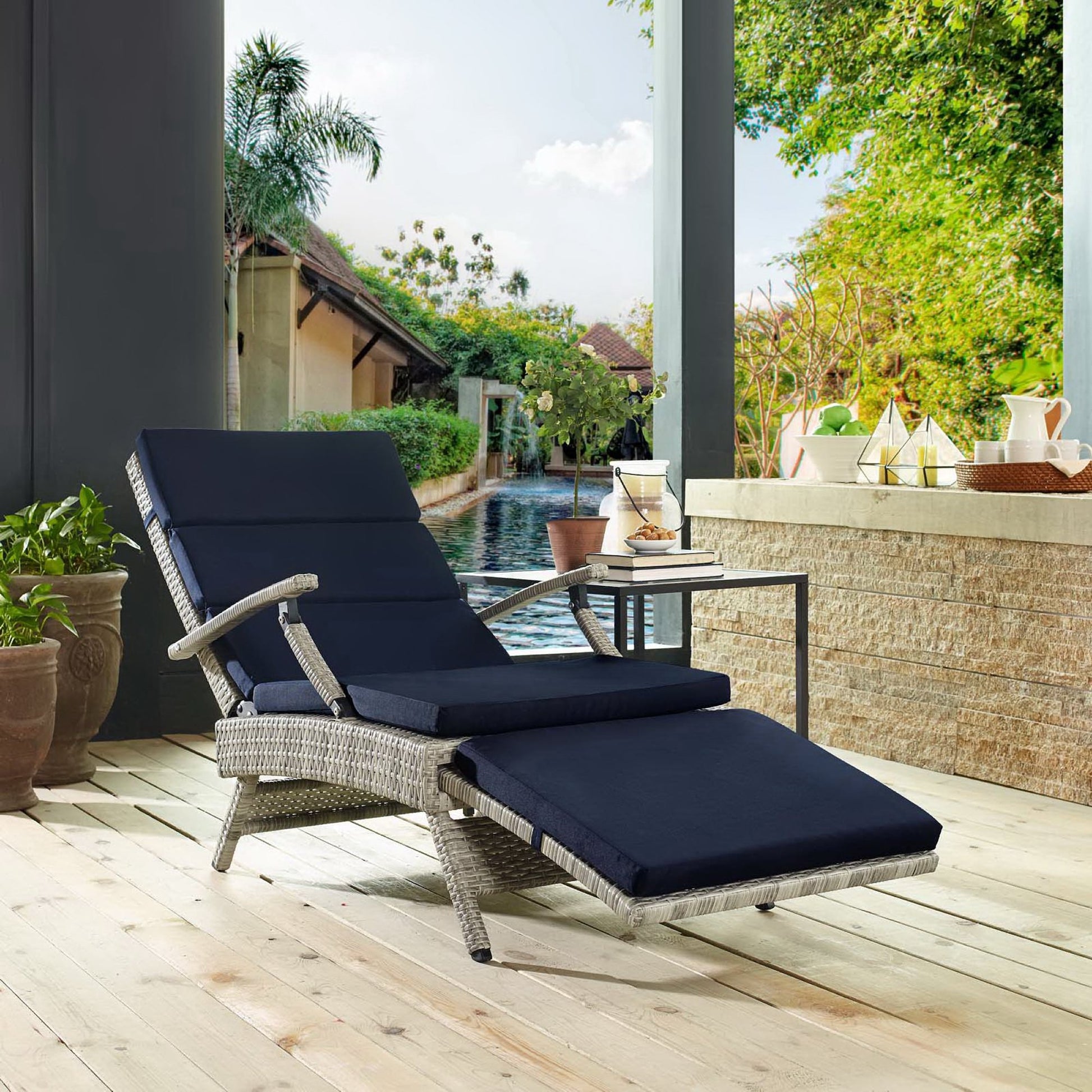 Envisage Chaise Outdoor Wicker Rattan Lounge Chair