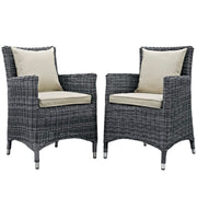 Summon 2 Piece Outdoor Patio Sunbrella® Dining Set - Antique Canvas Beige