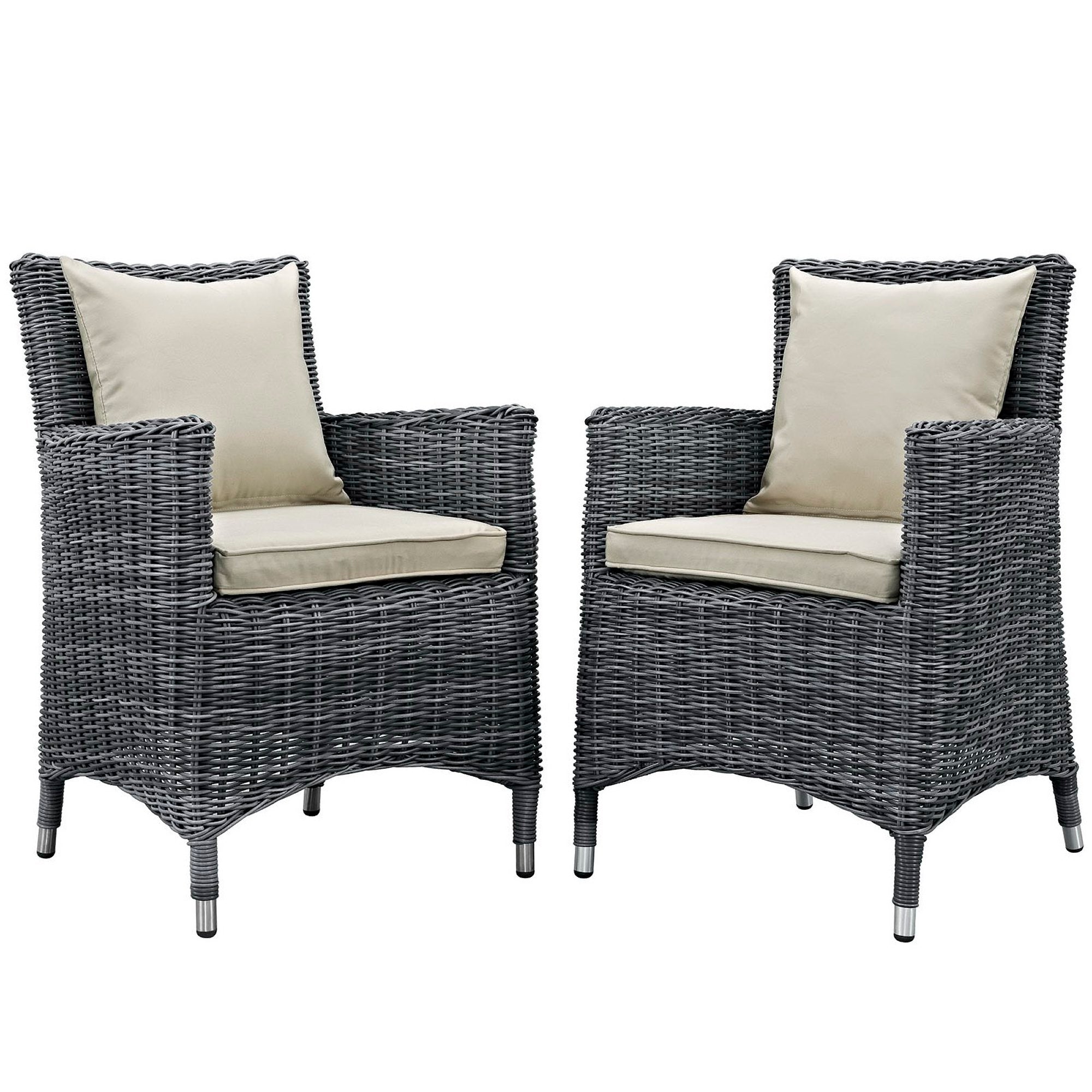 Summon 2 Piece Outdoor Patio Sunbrella® Dining Set - Antique Canvas Beige