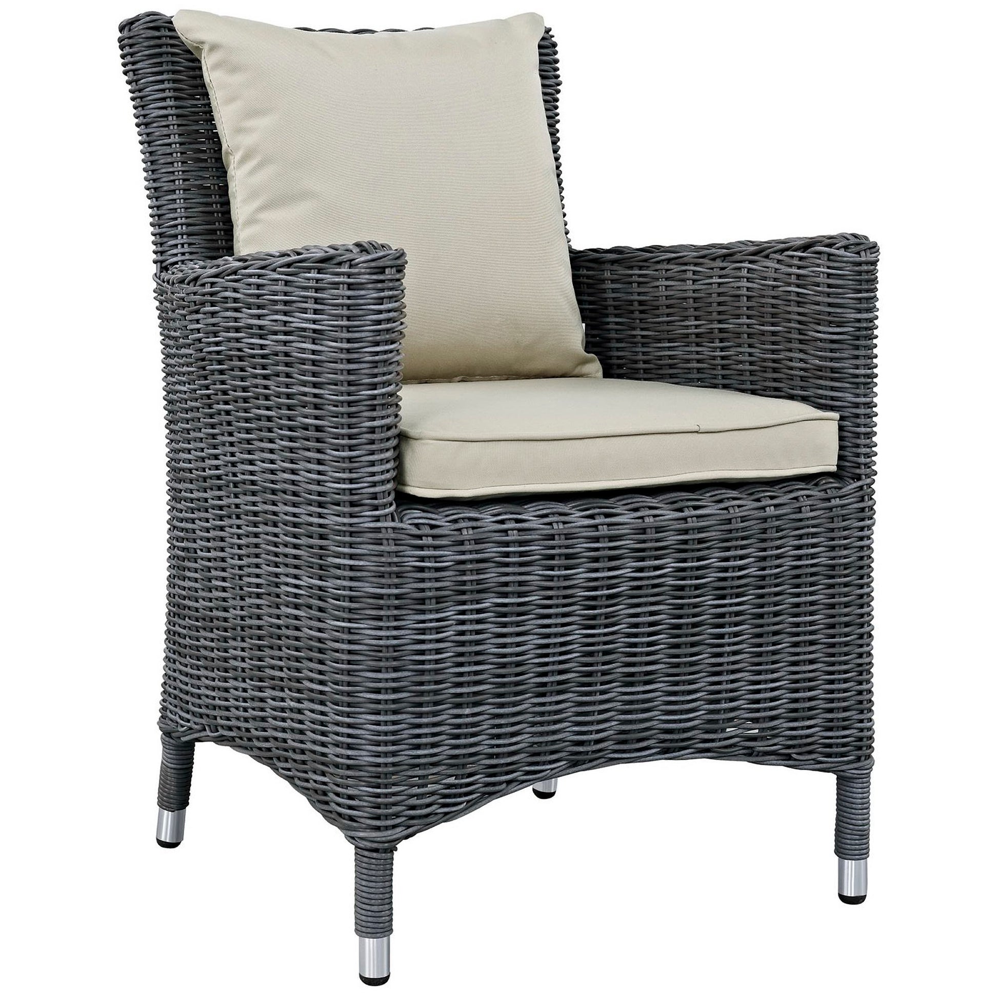 Summon 4 Piece Outdoor Patio Sunbrella® Dining Set - Canvas Gray