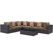 Convene 7 Piece Outdoor Sectional Set - Espresso Mocha