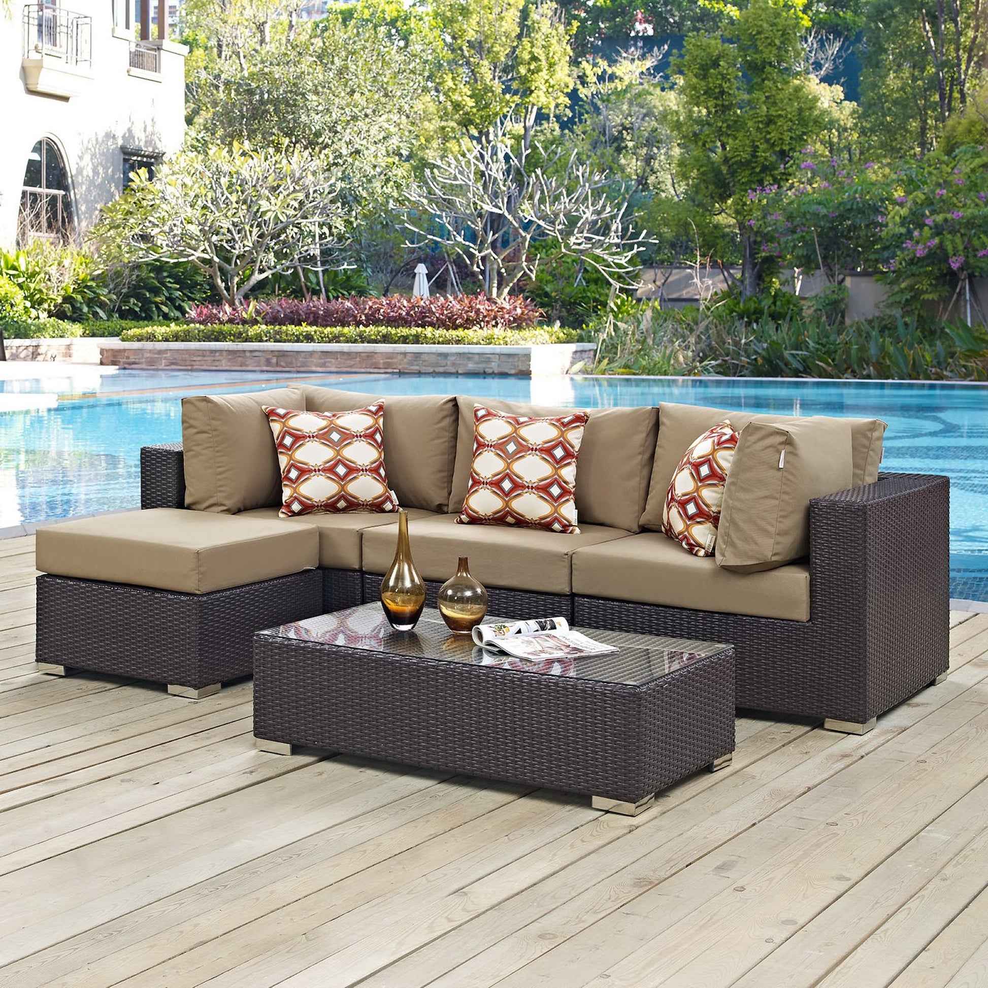Convene 5 Piece Outdoor Sectional Set
