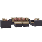 Convene 7 Piece Outdoor Sectional Set - Espresso Mocha