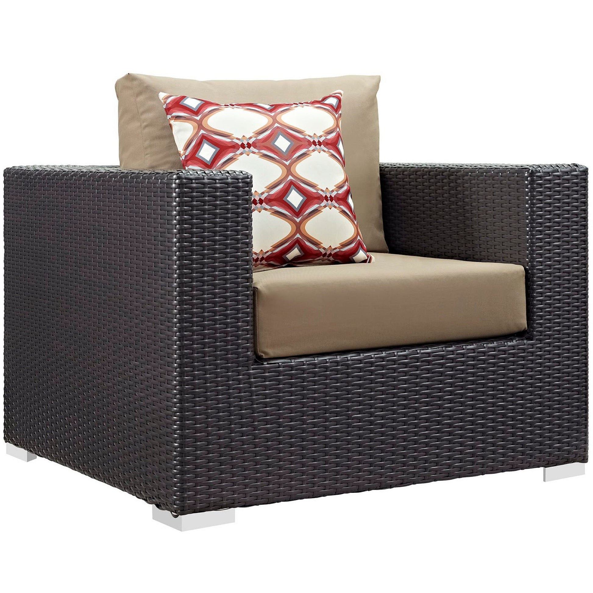 Convene 4 Piece Outdoor Patio Sectional Set - Espresso Turquoise