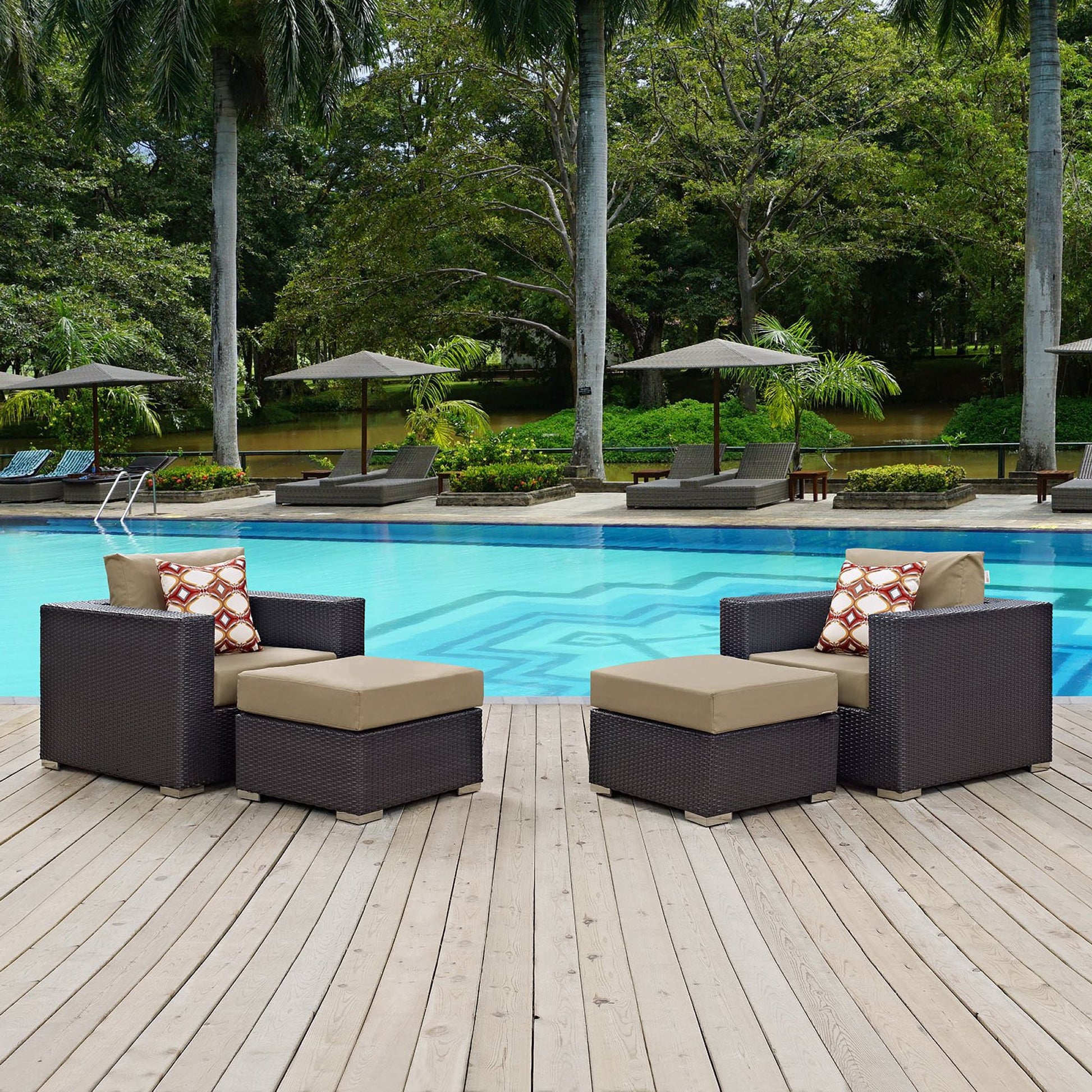Convene 4 Piece Outdoor Patio Sectional Set