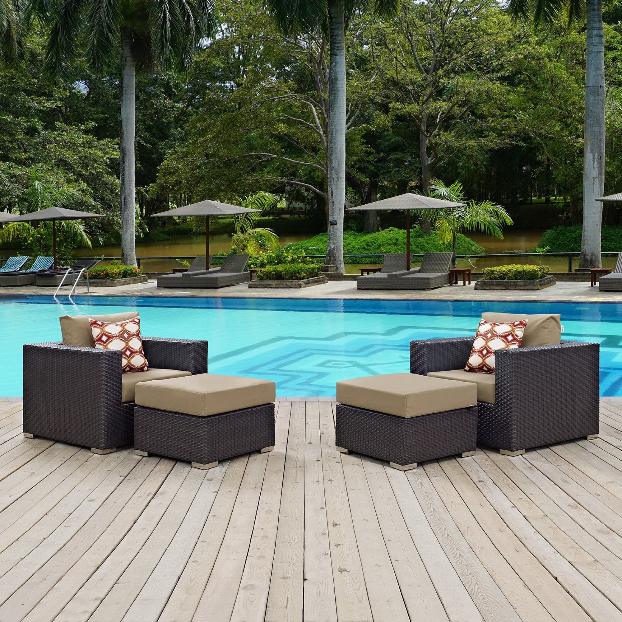 Convene 4 Piece Outdoor Patio Sectional Set