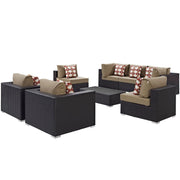 Convene 8 Piece Outdoor Sectional Set - Espresso Mocha