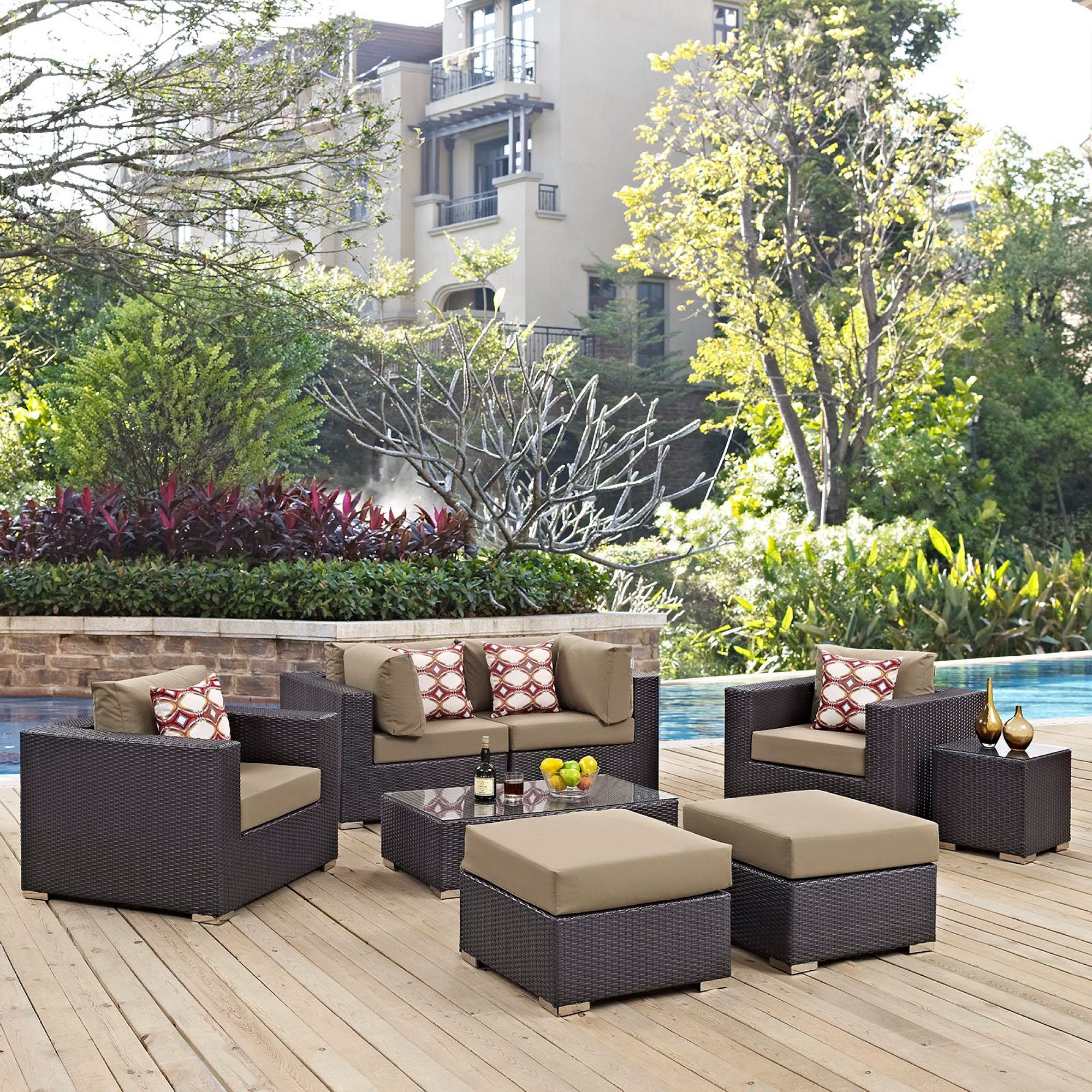 Convene 8 Piece Outdoor Patio Sectional Set