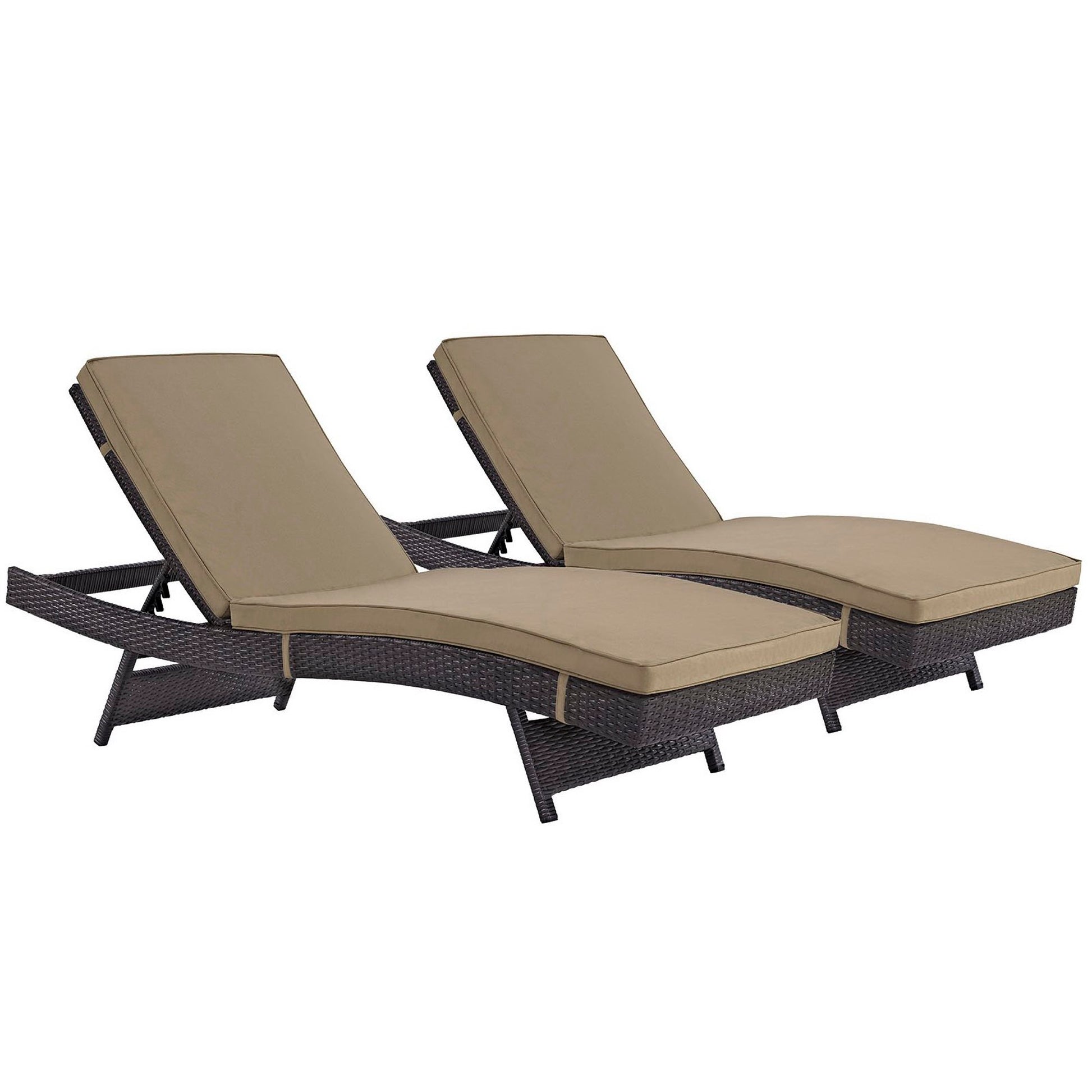 Convene Chaise Outdoor Patio Set of 2 - Espresso Mocha