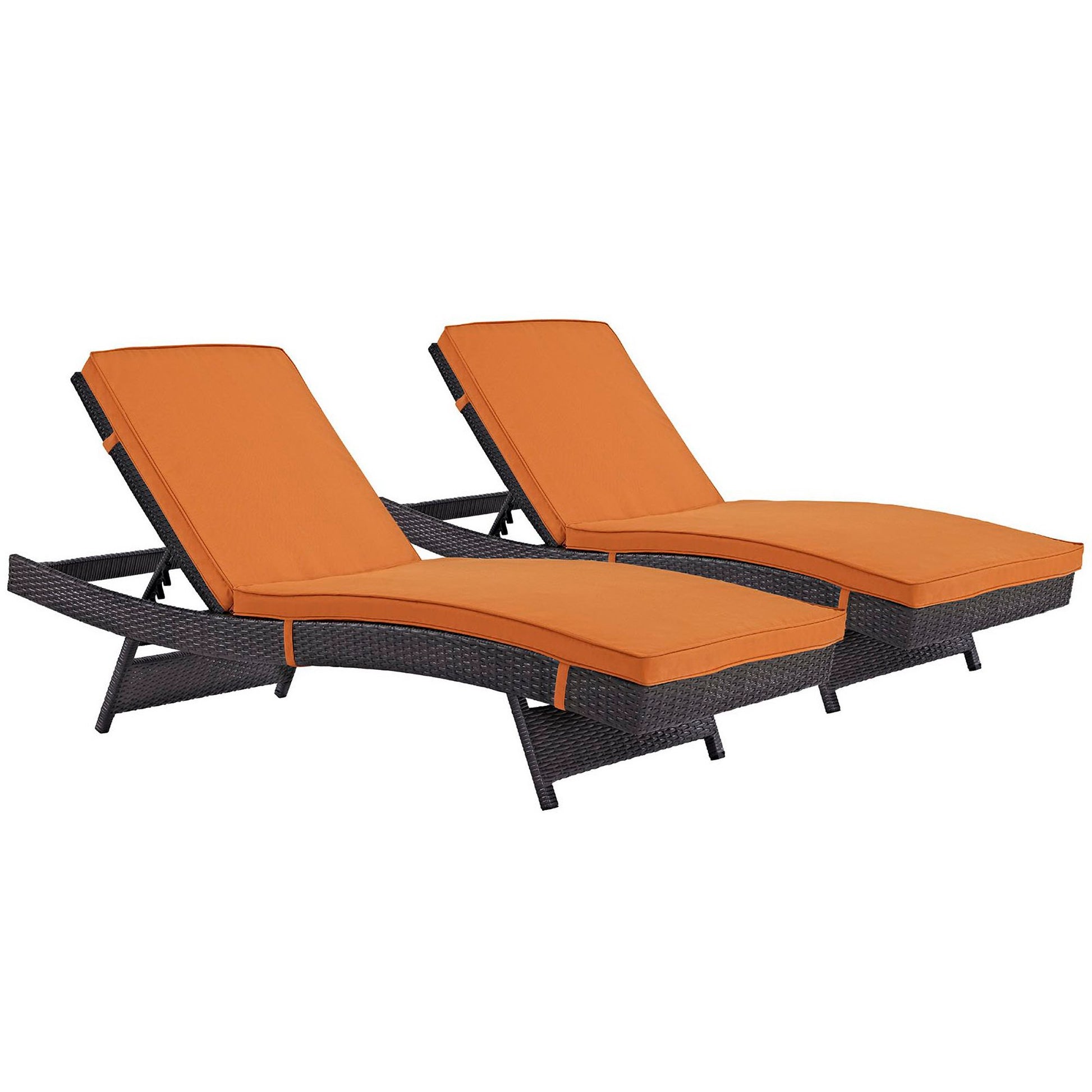 Convene Chaise Outdoor Patio Set of 2 - Espresso Turquoise