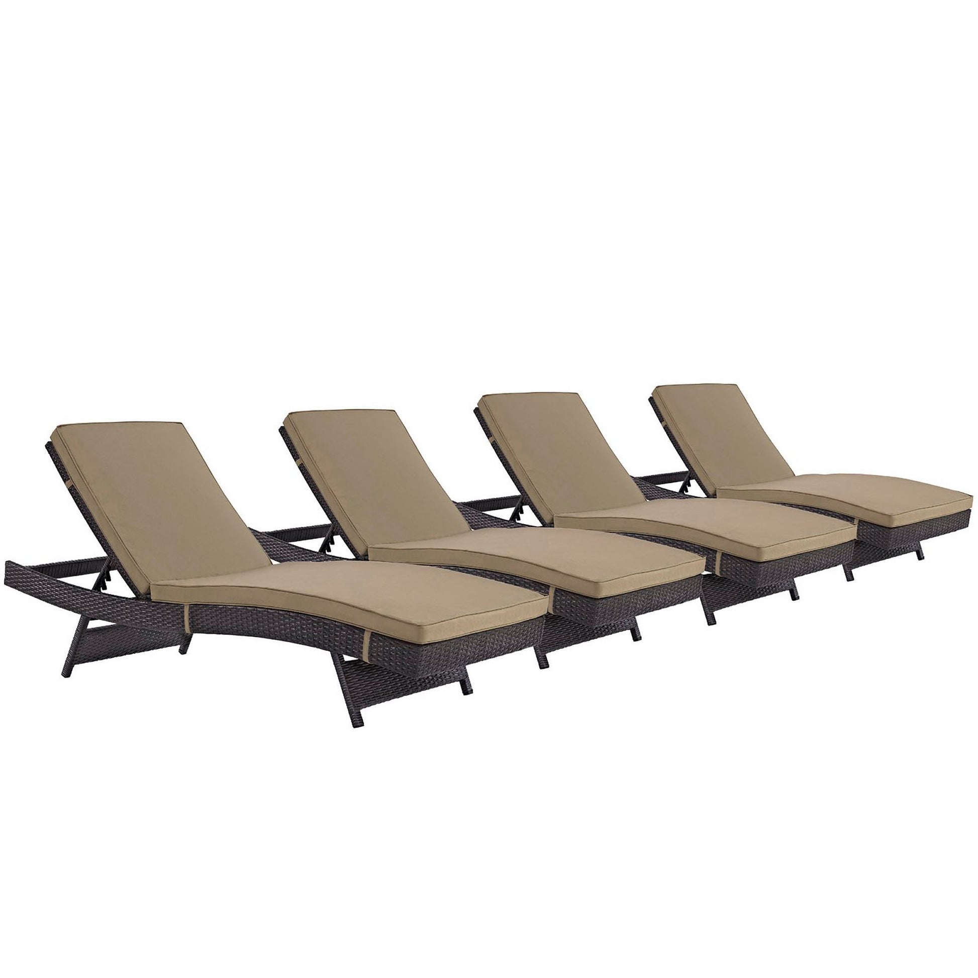 Convene Chaise Outdoor Patio Set of 4 - Espresso Mocha