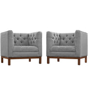 Panache Living Room Set Upholstered Fabric Set of 2 - Expectation Gray