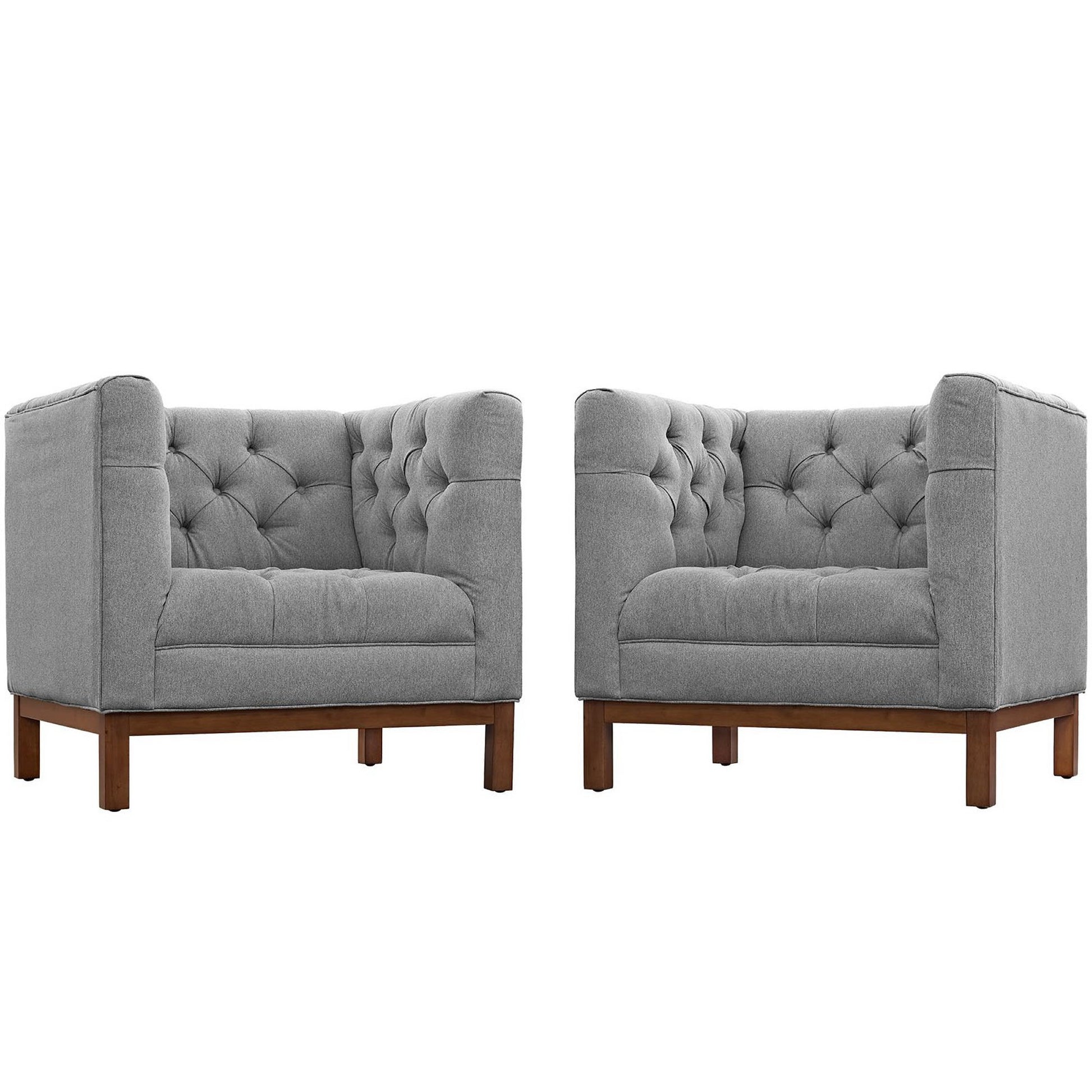 Panache Living Room Set Upholstered Fabric Set of 2 - Expectation Gray