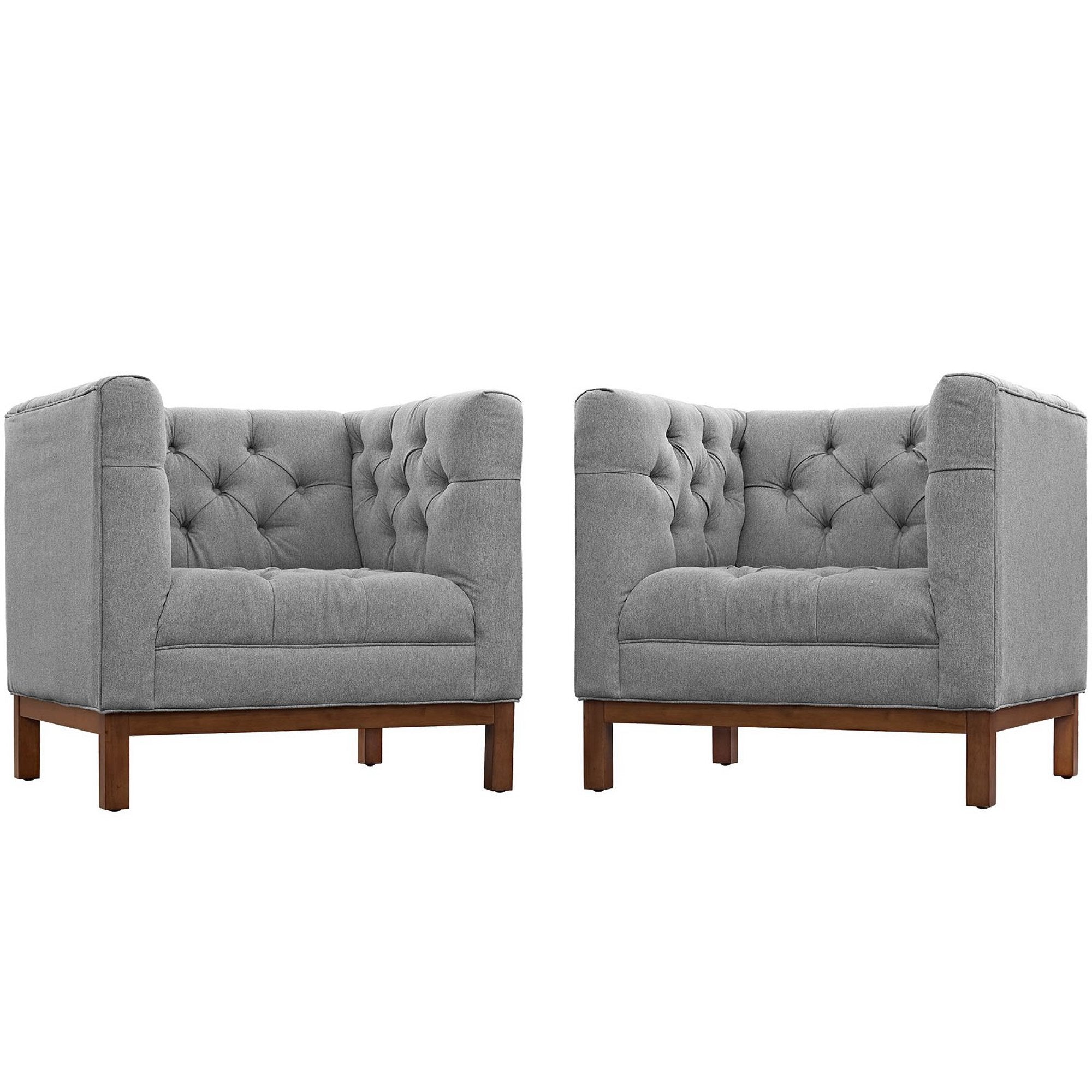 Panache Living Room Set Upholstered Fabric Set of 2 - Expectation Gray