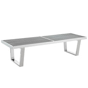 Sauna 5' Stainless Steel Bench - Silver