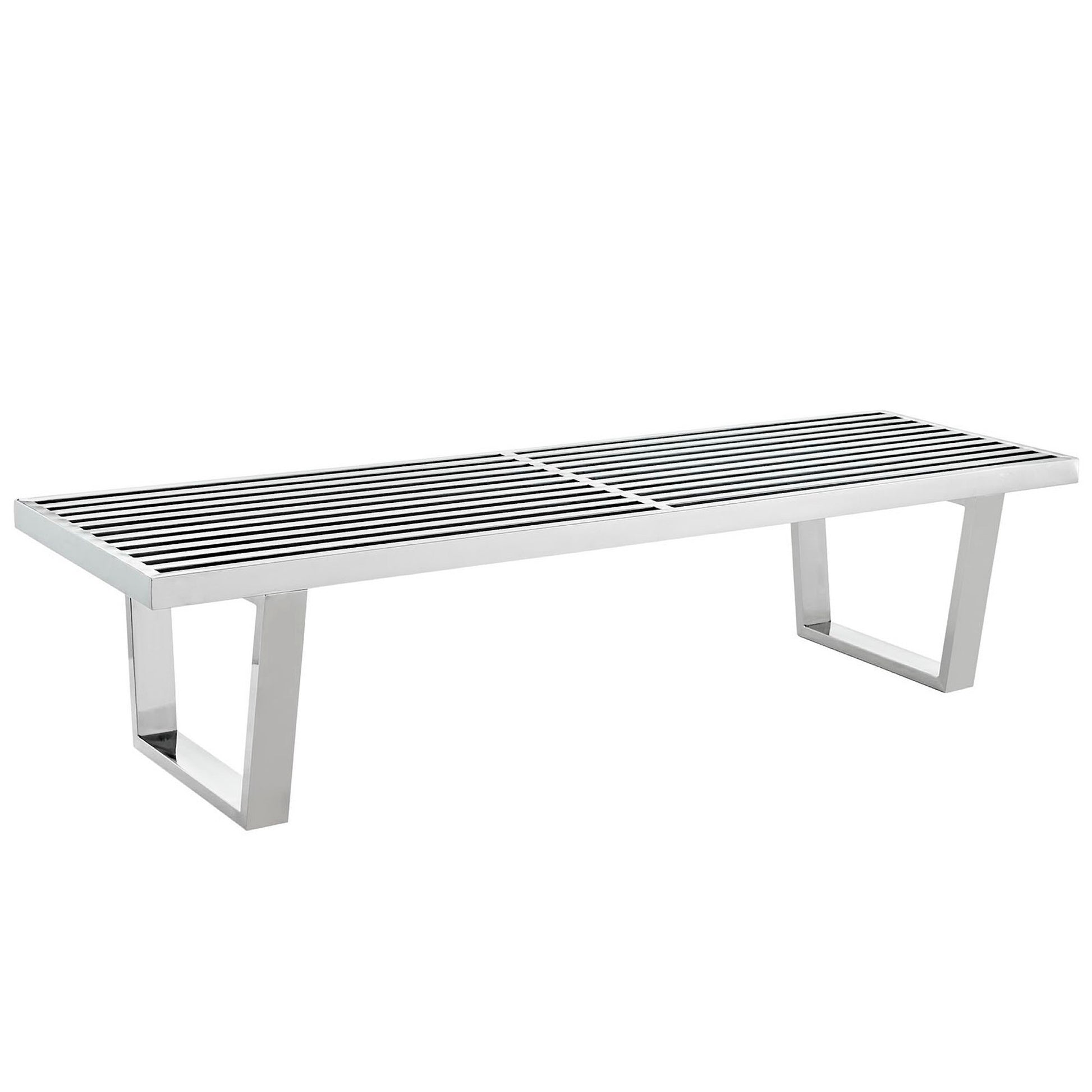 Sauna 5' Stainless Steel Bench - Silver
