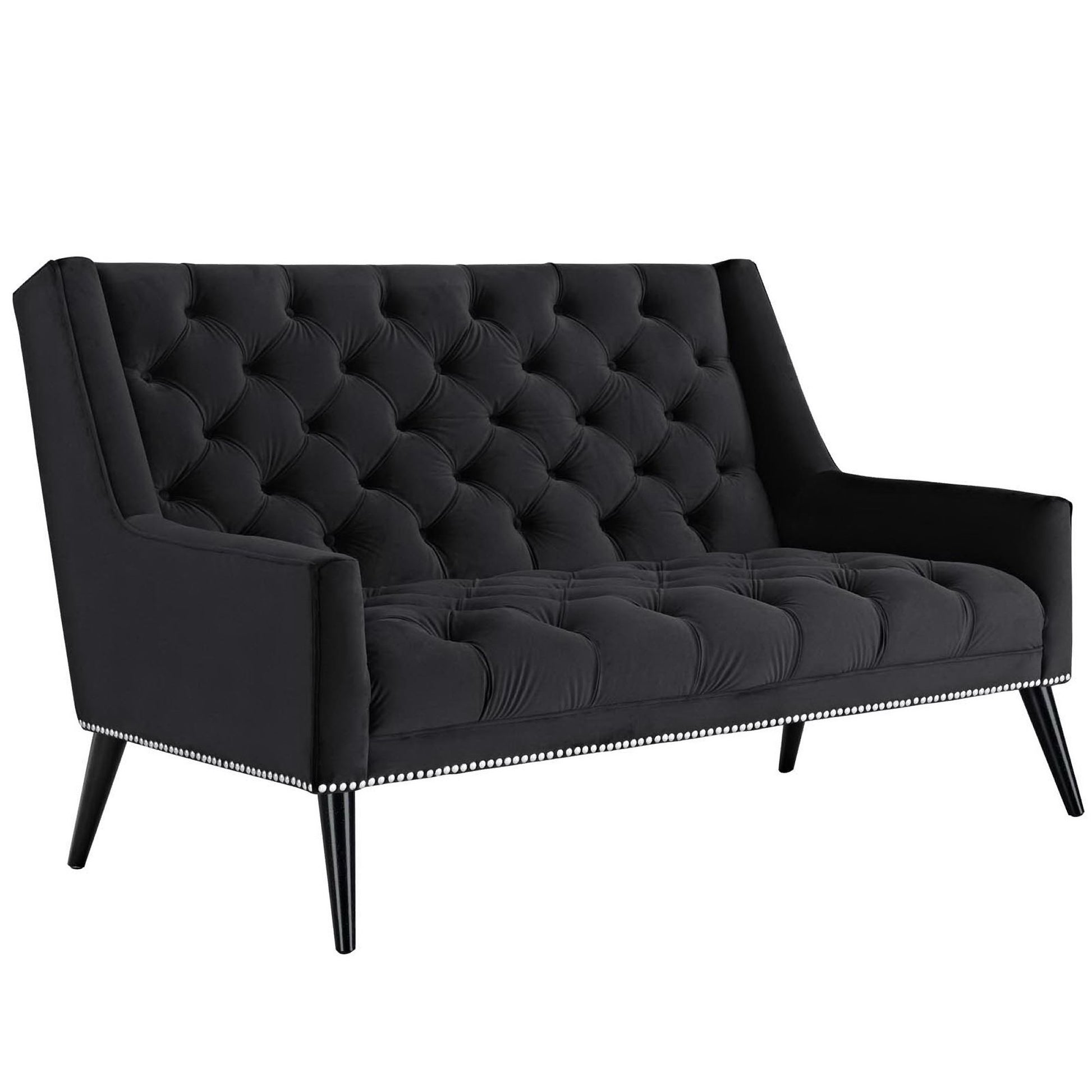Peruse Performance Velvet Loveseat - Black