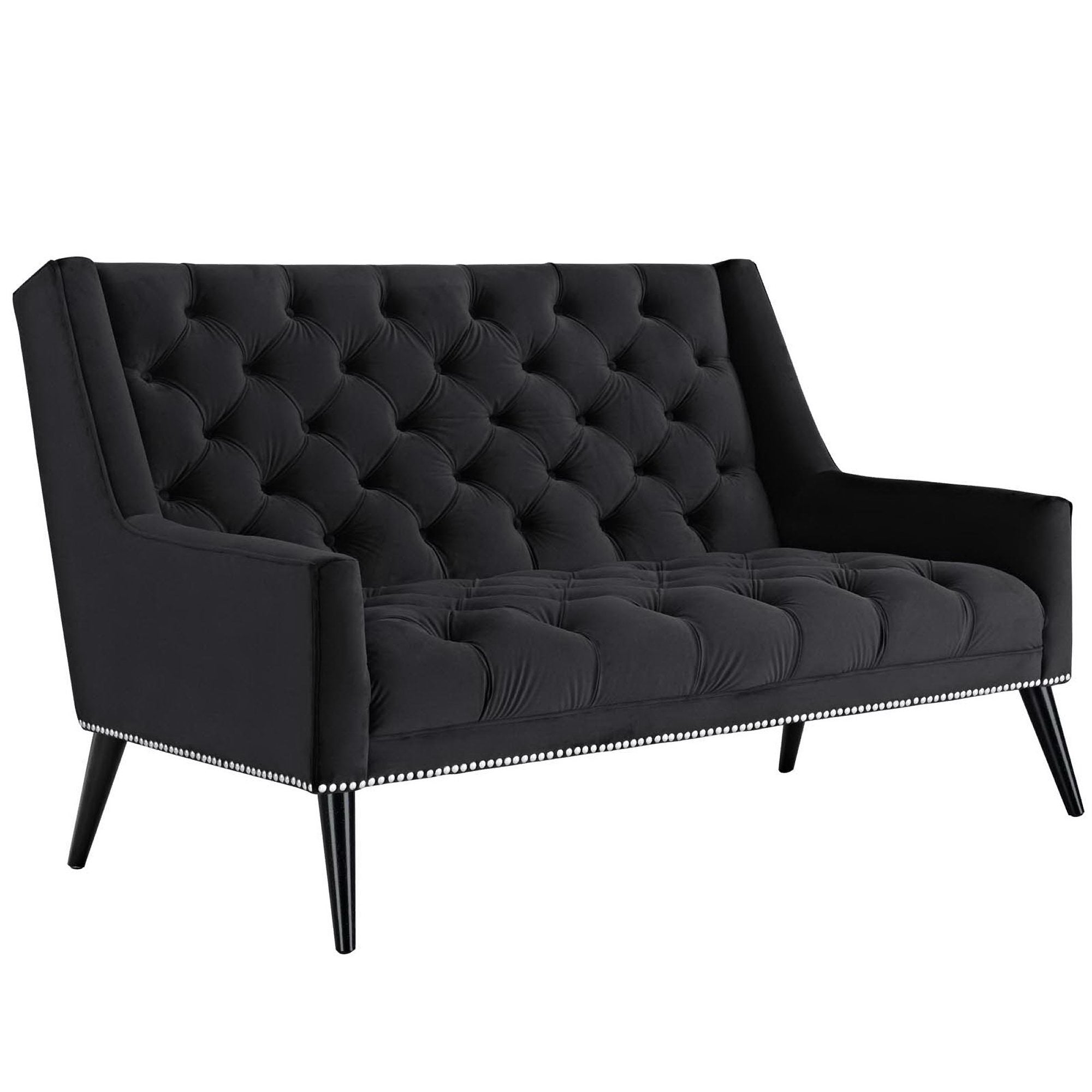 Peruse Performance Velvet Loveseat - Black