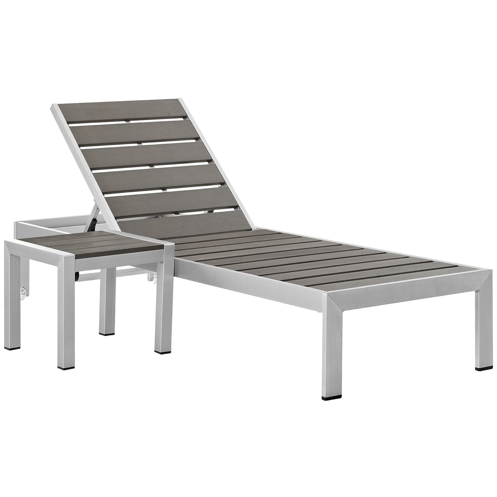 Shore 2 Piece Outdoor Patio Aluminum Set - Silver Gray