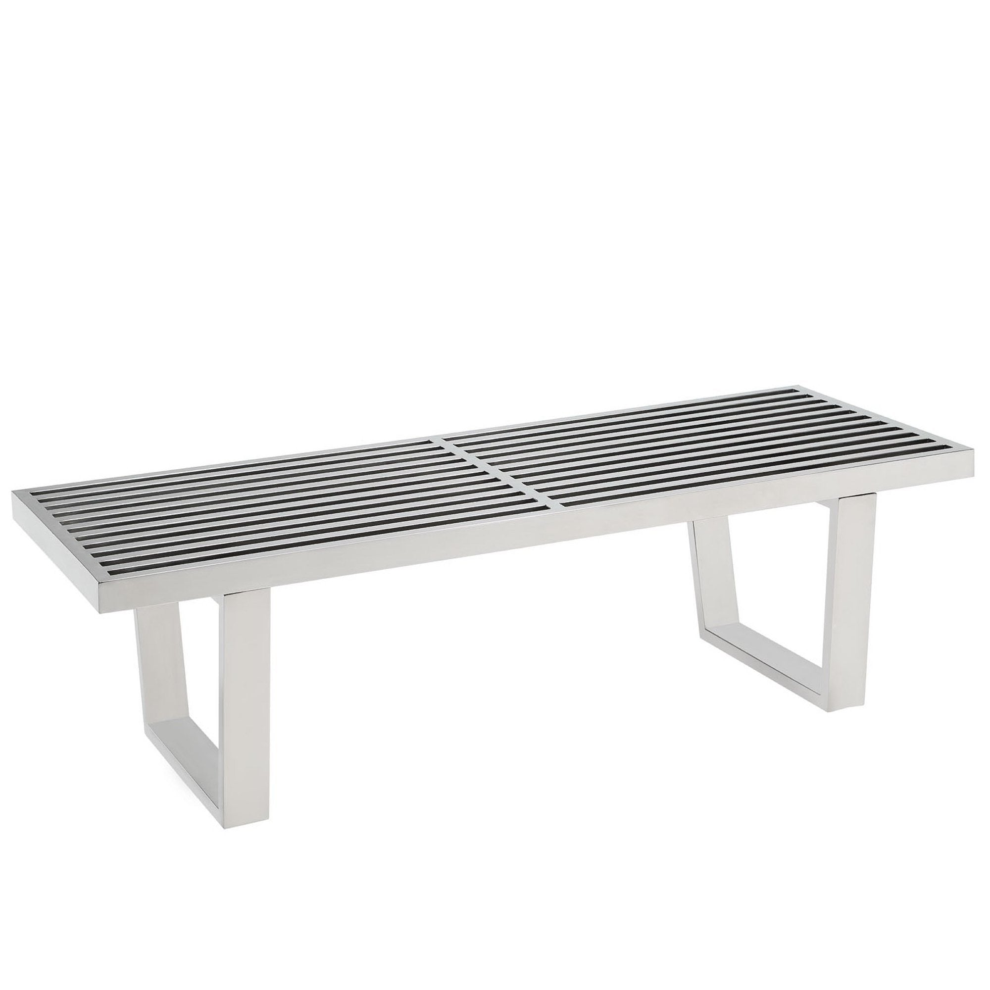 Sauna 4' Stainless Steel Bench - Silver