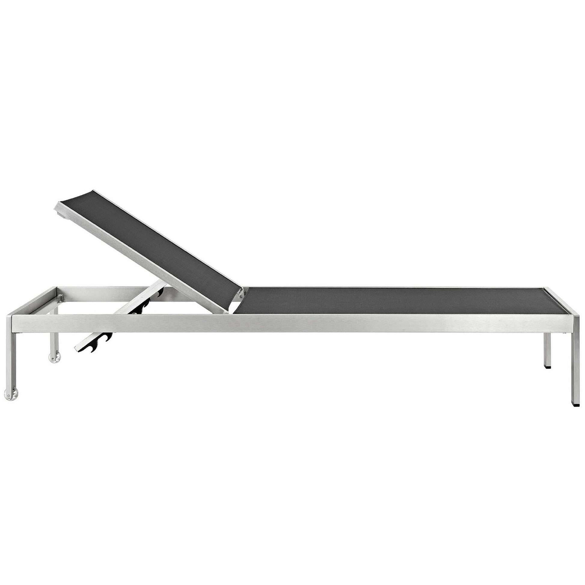 Shore Chaise Outdoor Patio Aluminum Set of 4 - Silver White