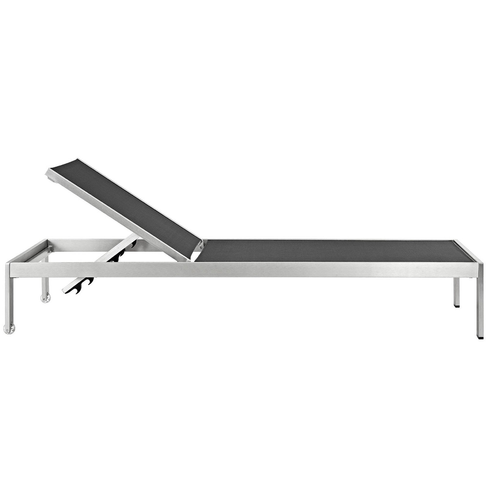 Shore Chaise Outdoor Patio Aluminum Set of 4 - Silver White