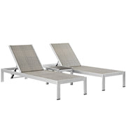 Shore 3 Piece Outdoor Patio Aluminum Set - Silver Gray