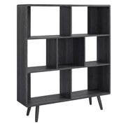 Transmit 7 Shelf Wood Grain Bookcase - Charcoal