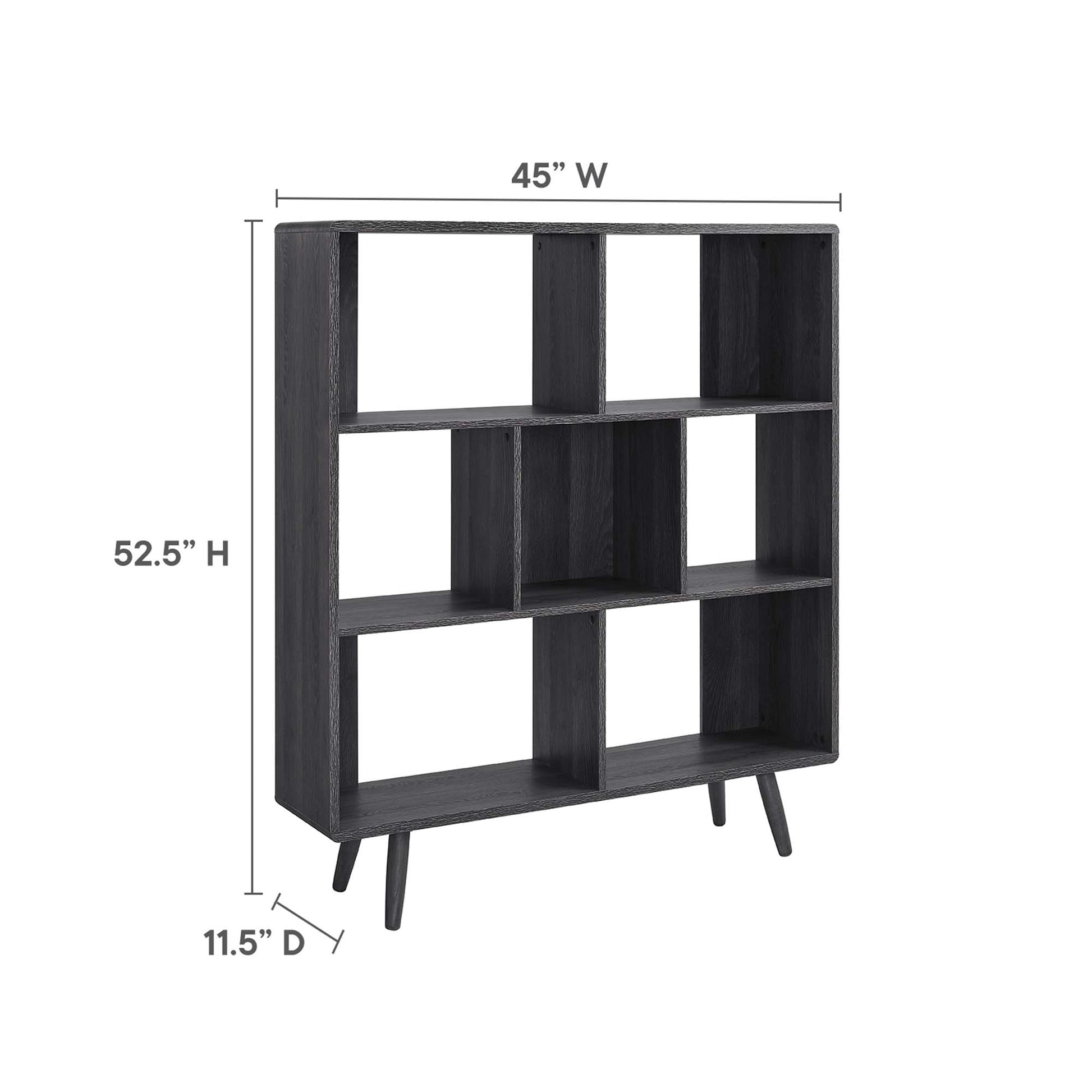 Transmit 7 Shelf Wood Grain Bookcase - Oak