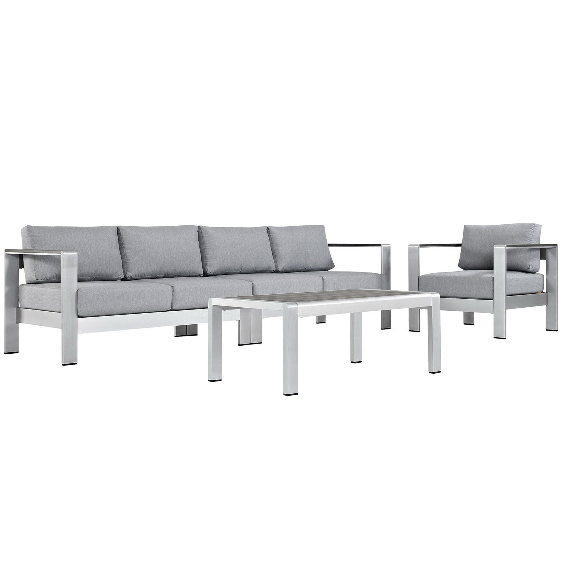 Shore 4 Piece Outdoor Aluminum Sectional Sofa Set