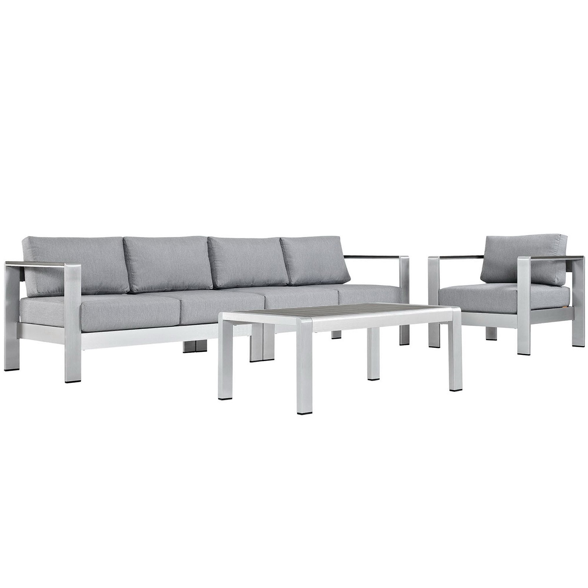 Shore 4 Piece Outdoor Aluminum Sectional Sofa Set