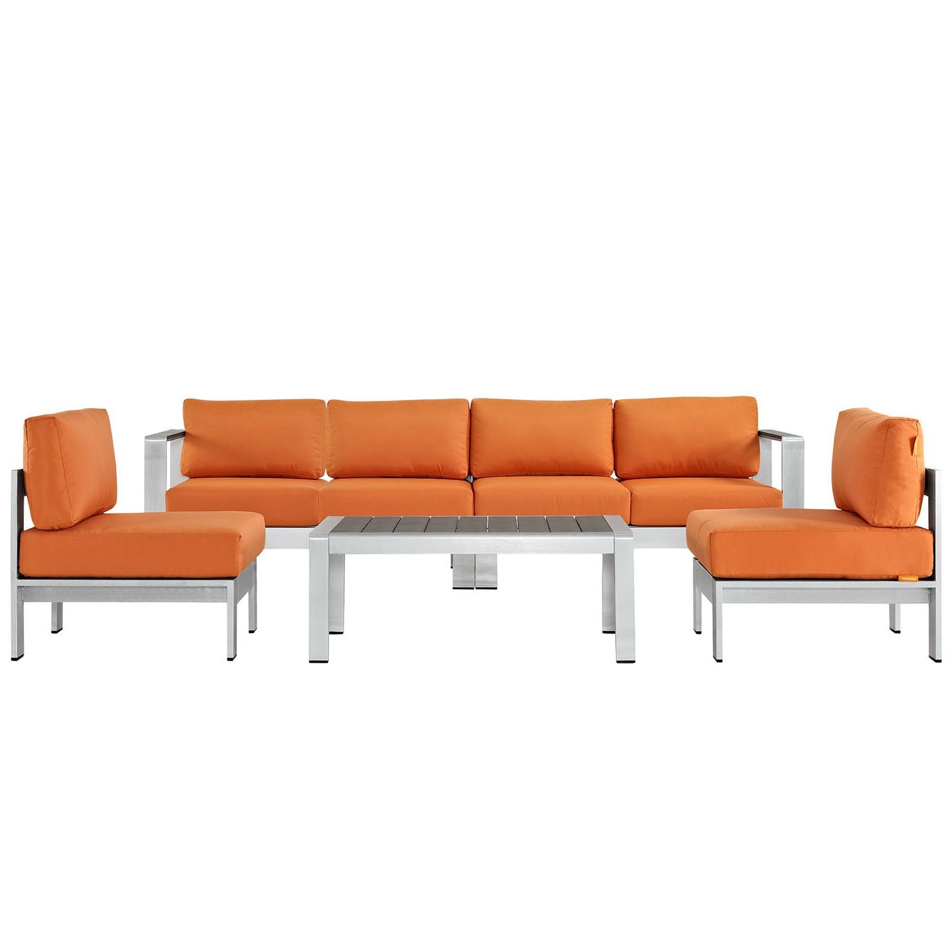 Shore 5 Piece Outdoor Aluminum Sectional Sofa Set