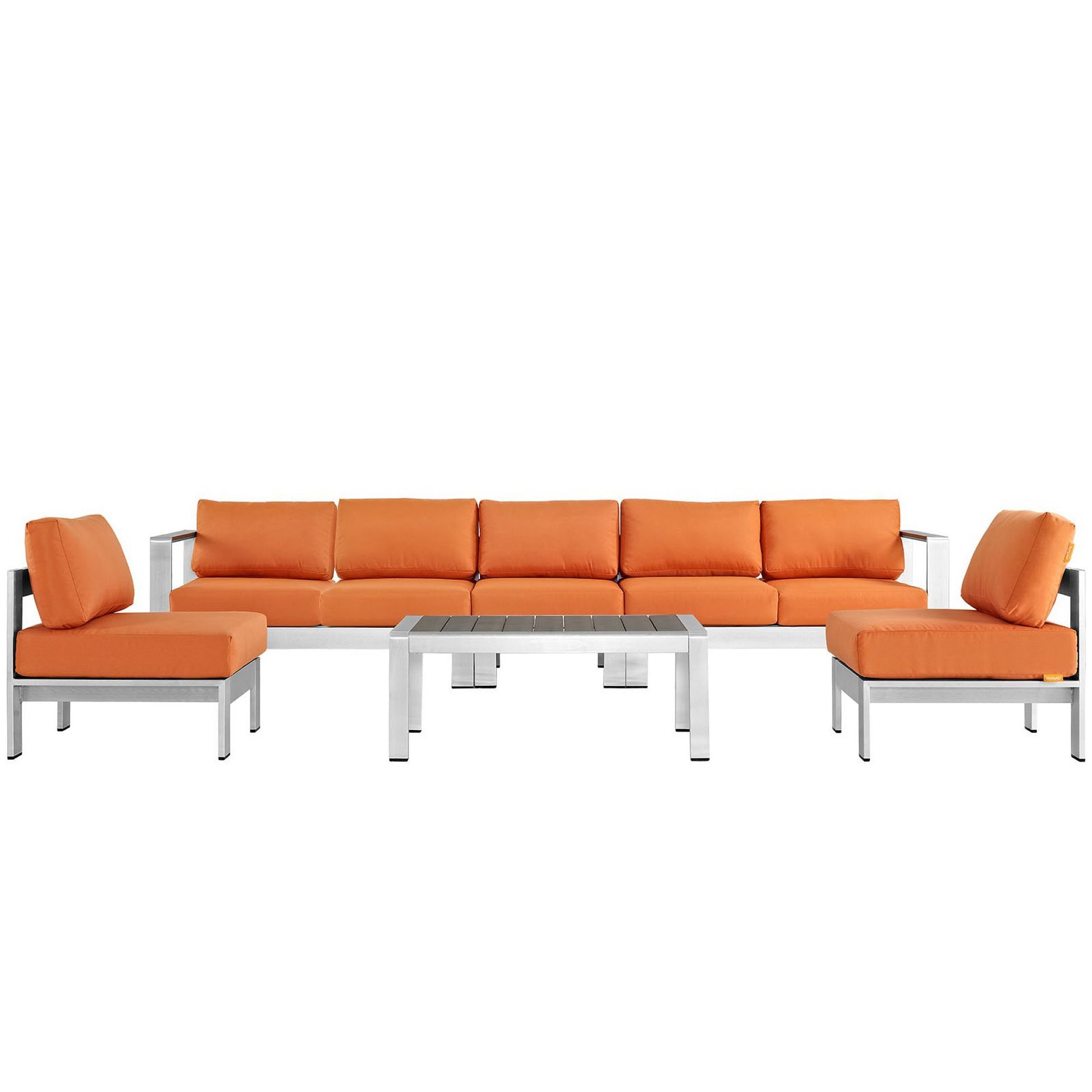 Shore 6 Piece Outdoor Aluminum Sectional Sofa Set