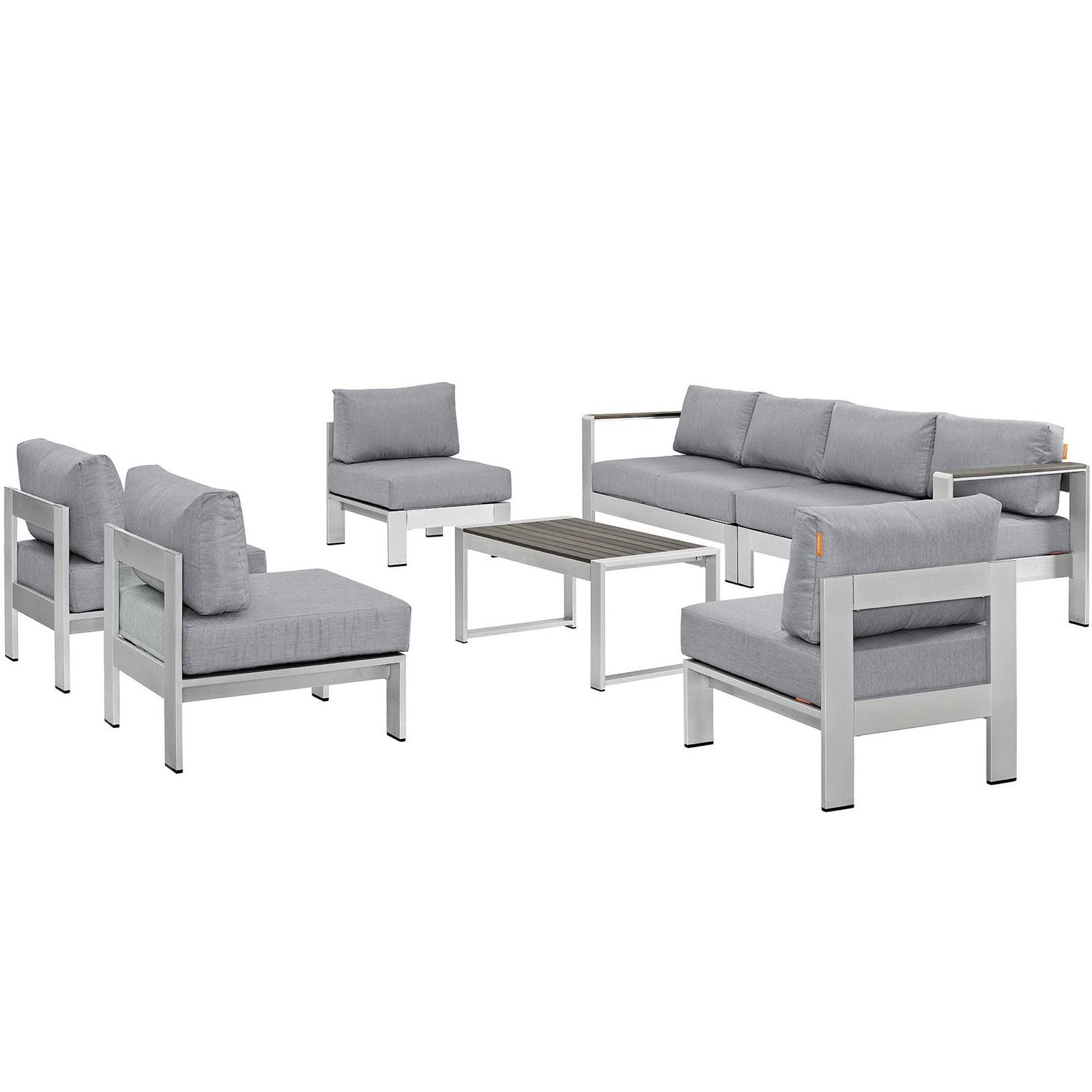 Shore 7 Piece Outdoor Sectional Sofa Set