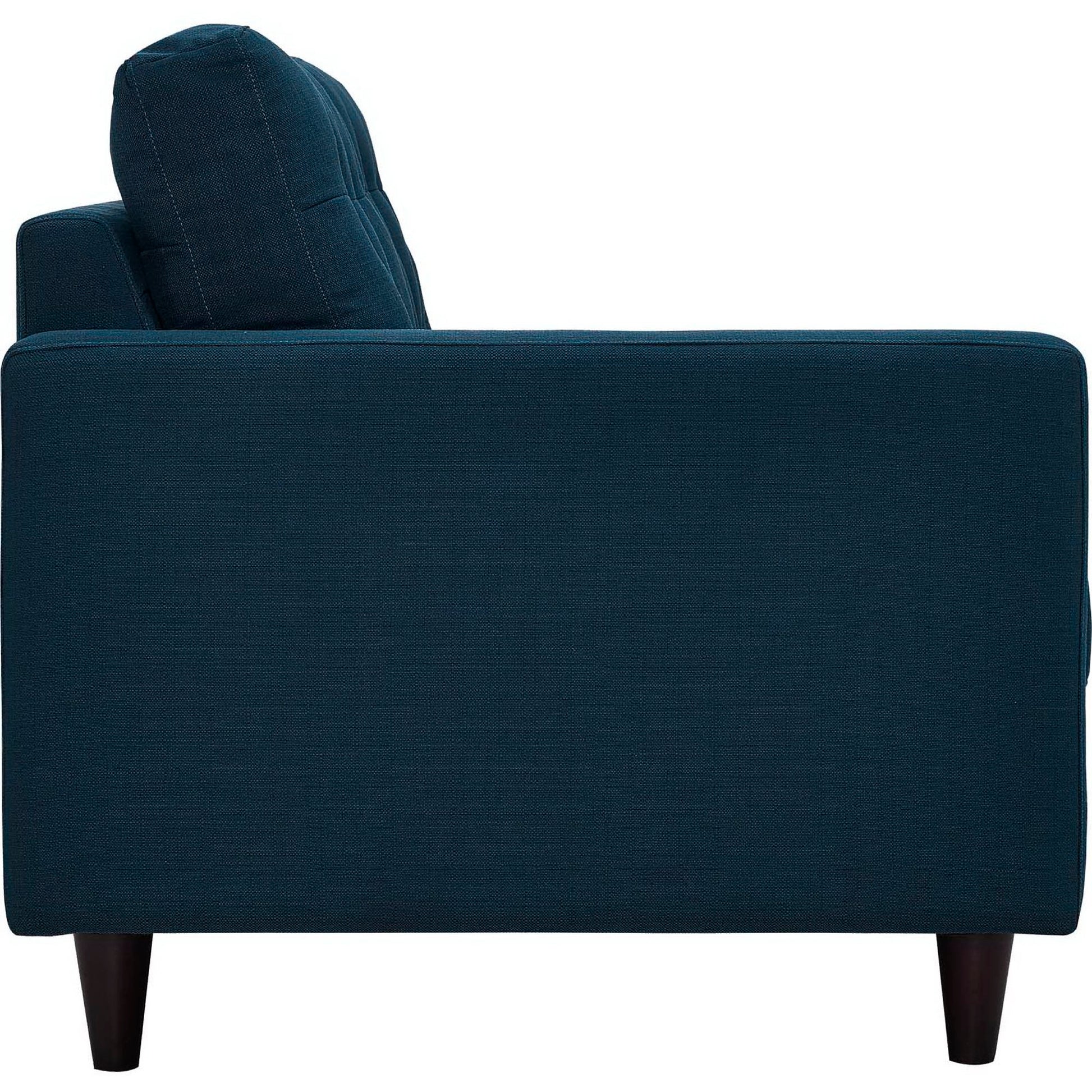 Empress Left-Facing Upholstered Fabric Loveseat - Gray