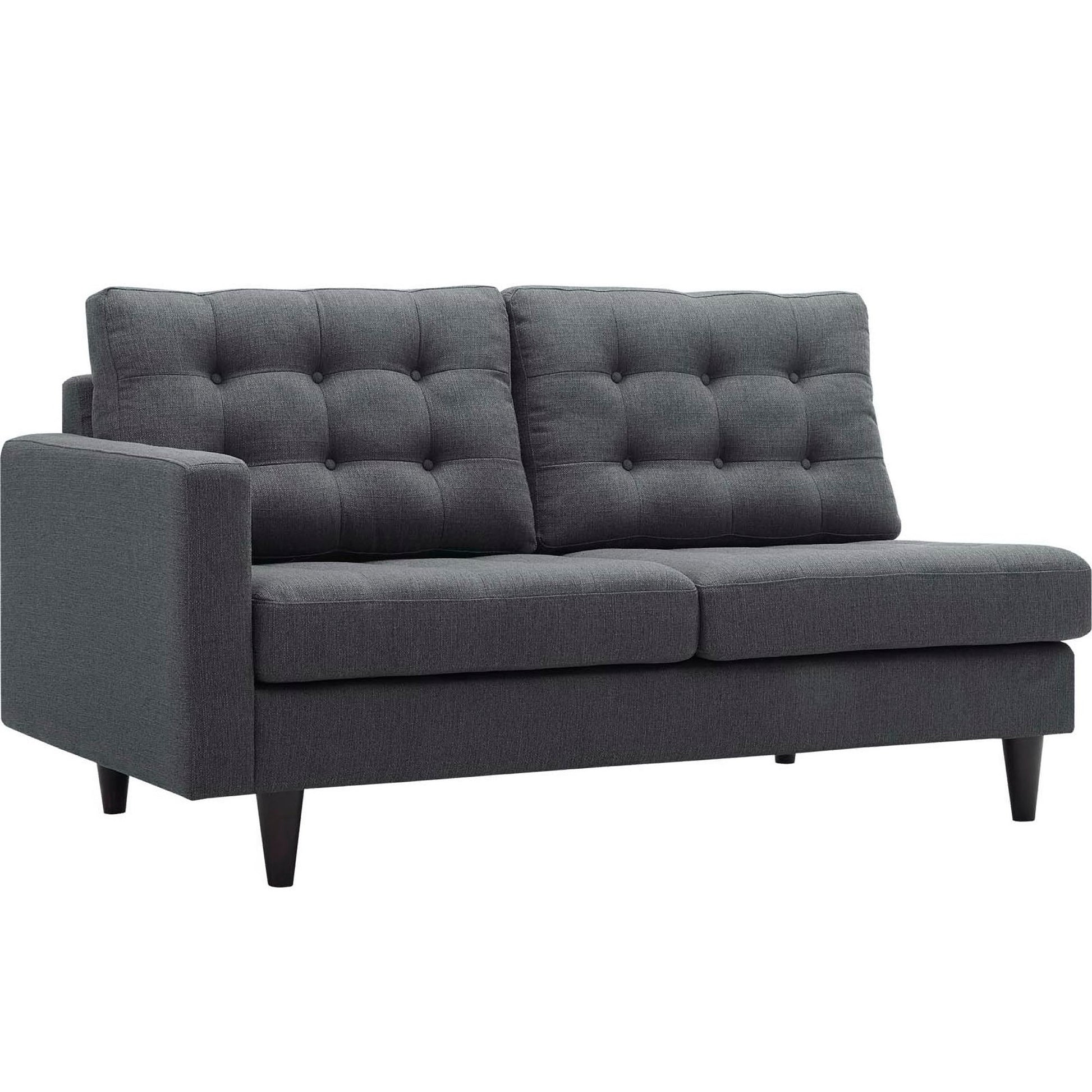 Empress Left-Facing Upholstered Fabric Loveseat - Sunny