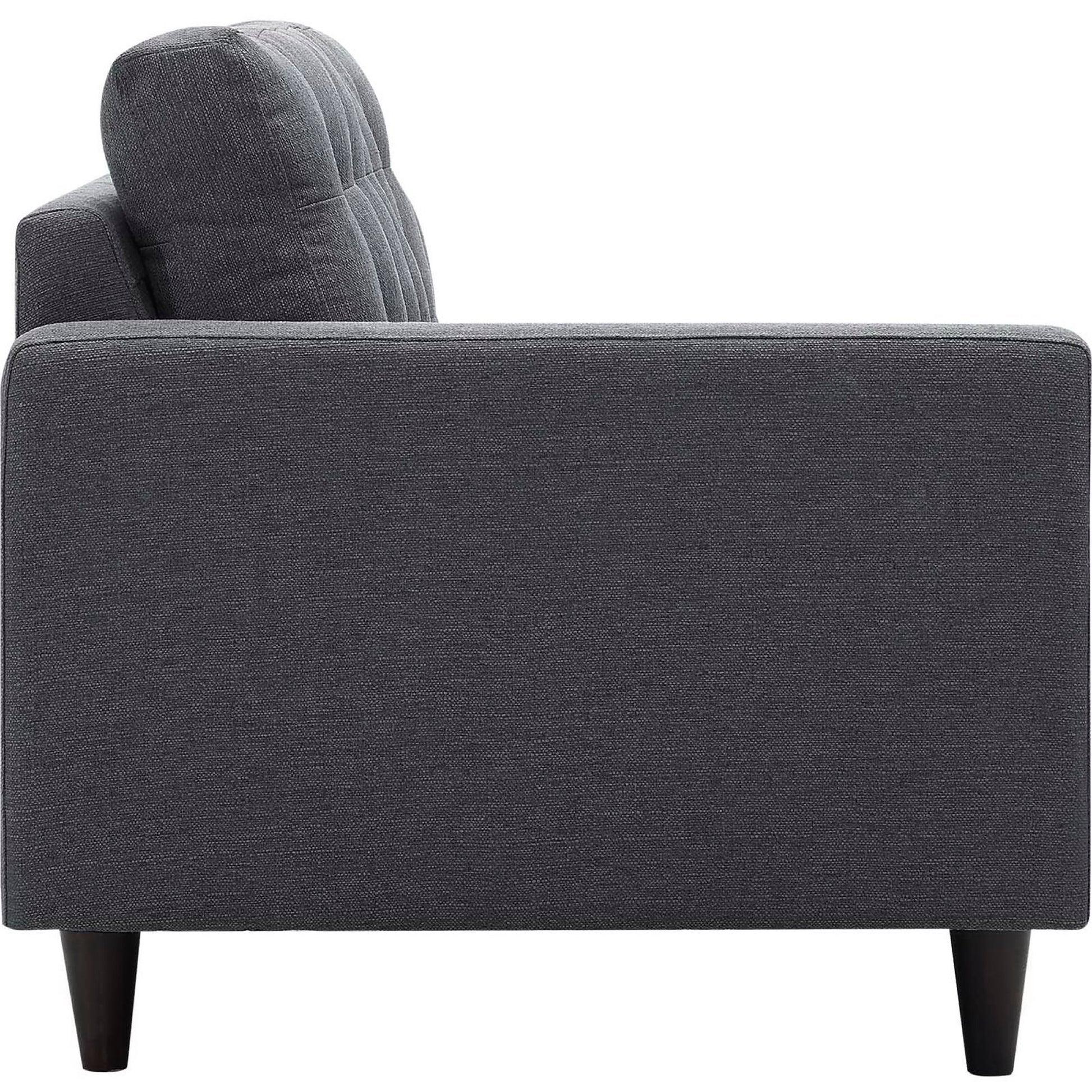 Empress Left-Facing Upholstered Fabric Loveseat - Teal