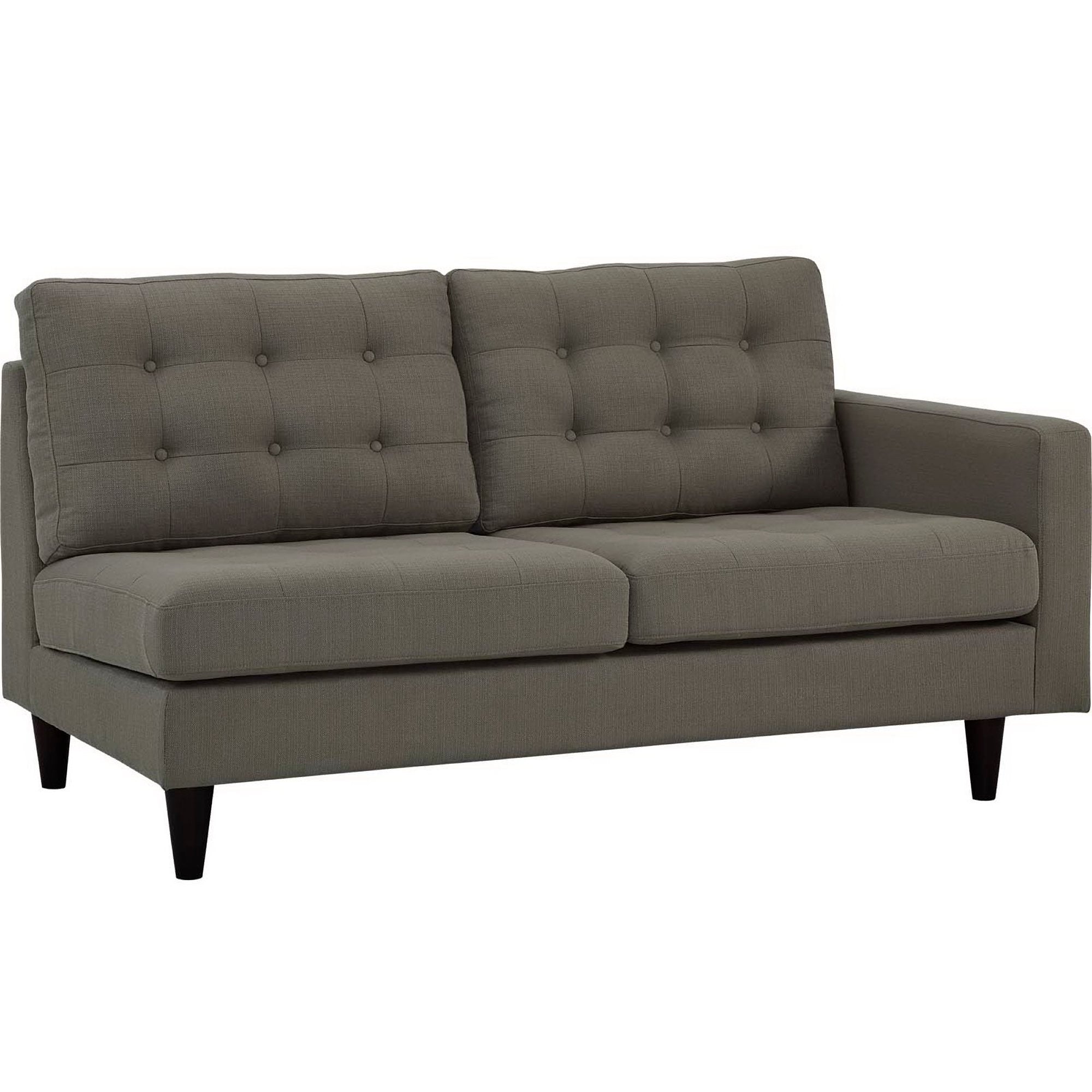 Empress Right-Facing Upholstered Fabric Loveseat - Oatmeal