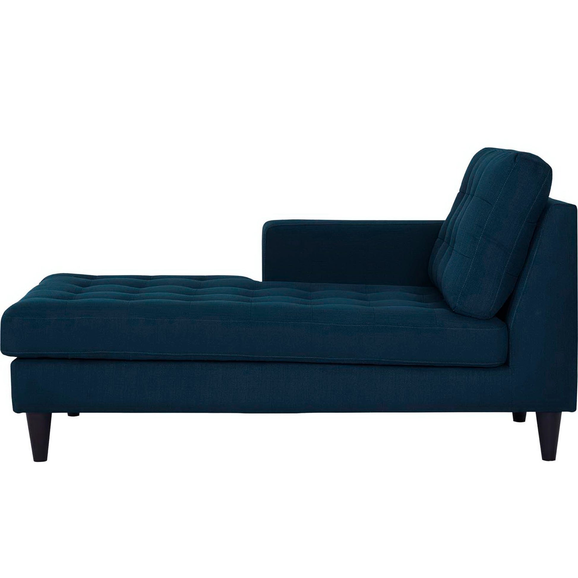 Empress Left-Arm Upholstered Fabric Chaise - Gray