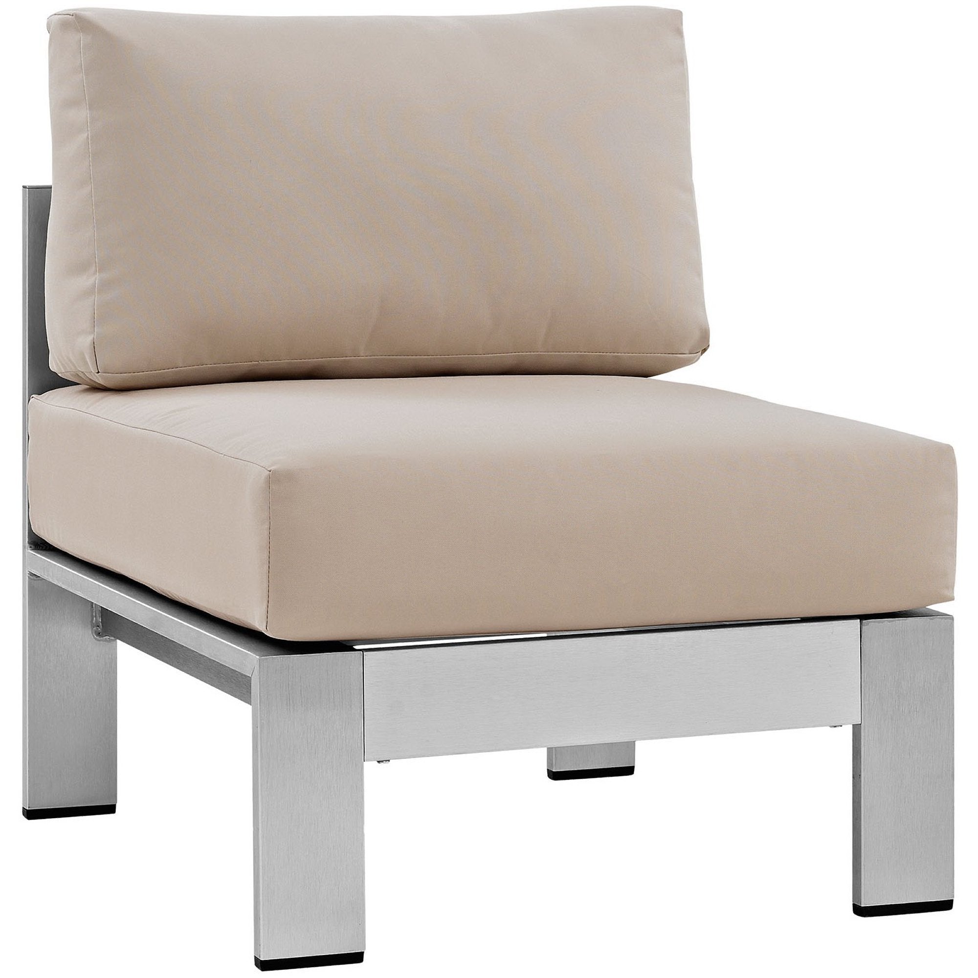 Shore 3 Piece Outdoor Patio Aluminum Sectional Sofa Set - Silver Gray