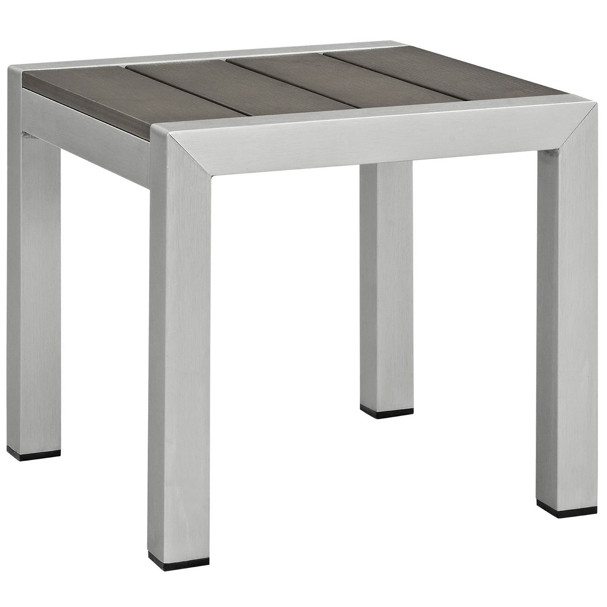 Shore 3 Piece Outdoor Patio Aluminum Sectional Sofa Set - Silver Orange