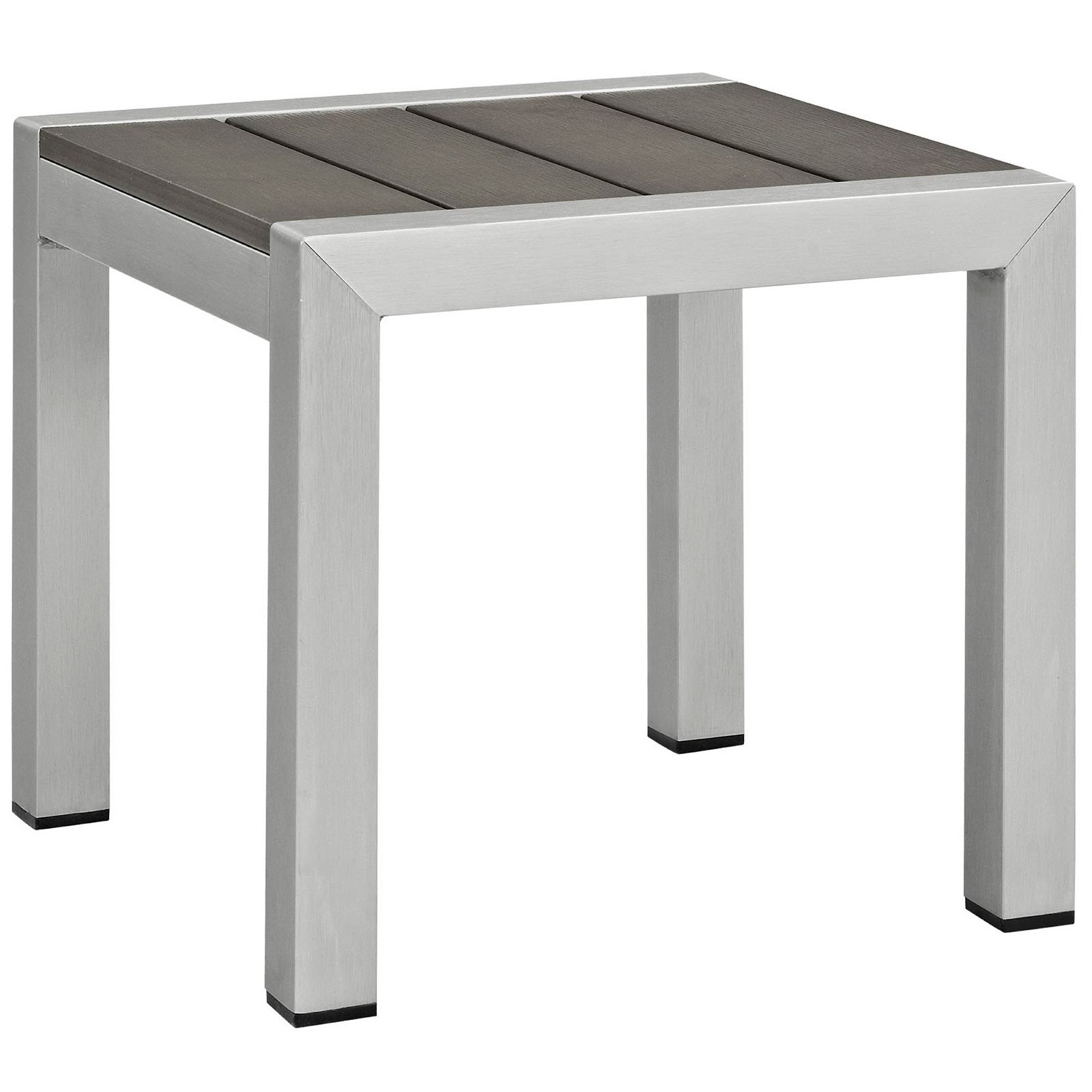 Shore 3 Piece Outdoor Patio Aluminum Sectional Sofa Set - Silver Orange
