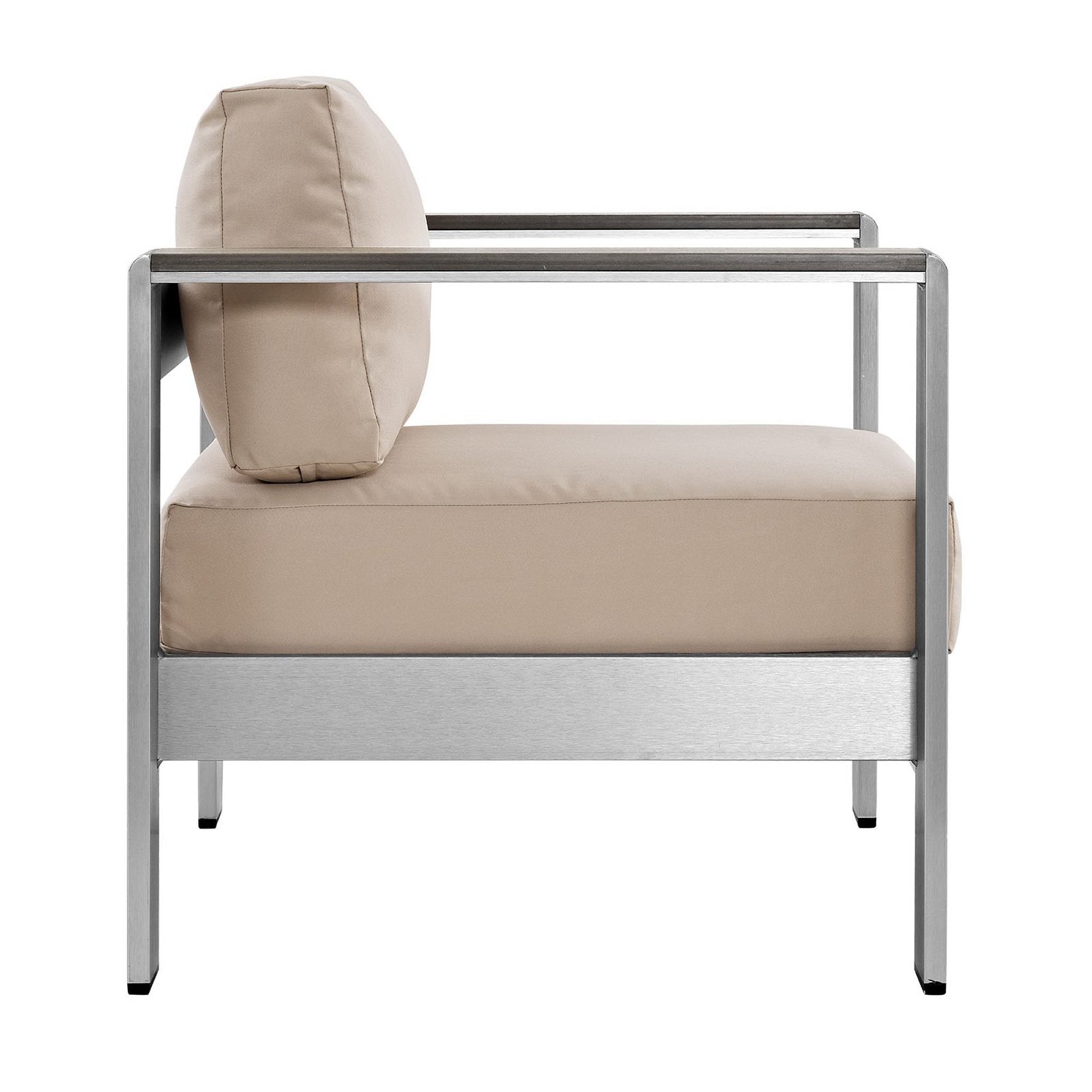 Shore 3 Piece Outdoor Patio Aluminum Set - Silver Navy