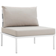 Harmony Armless Outdoor Patio Aluminum Chair - White Beige