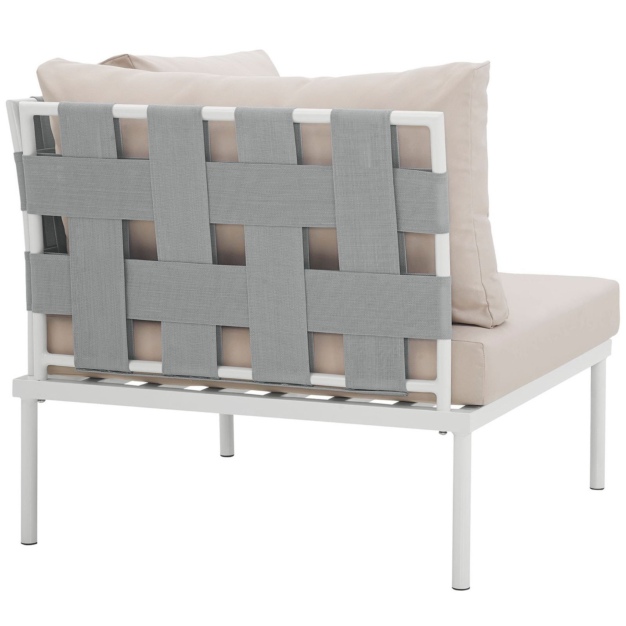 Harmony Outdoor Patio Aluminum Corner Sofa - White Navy