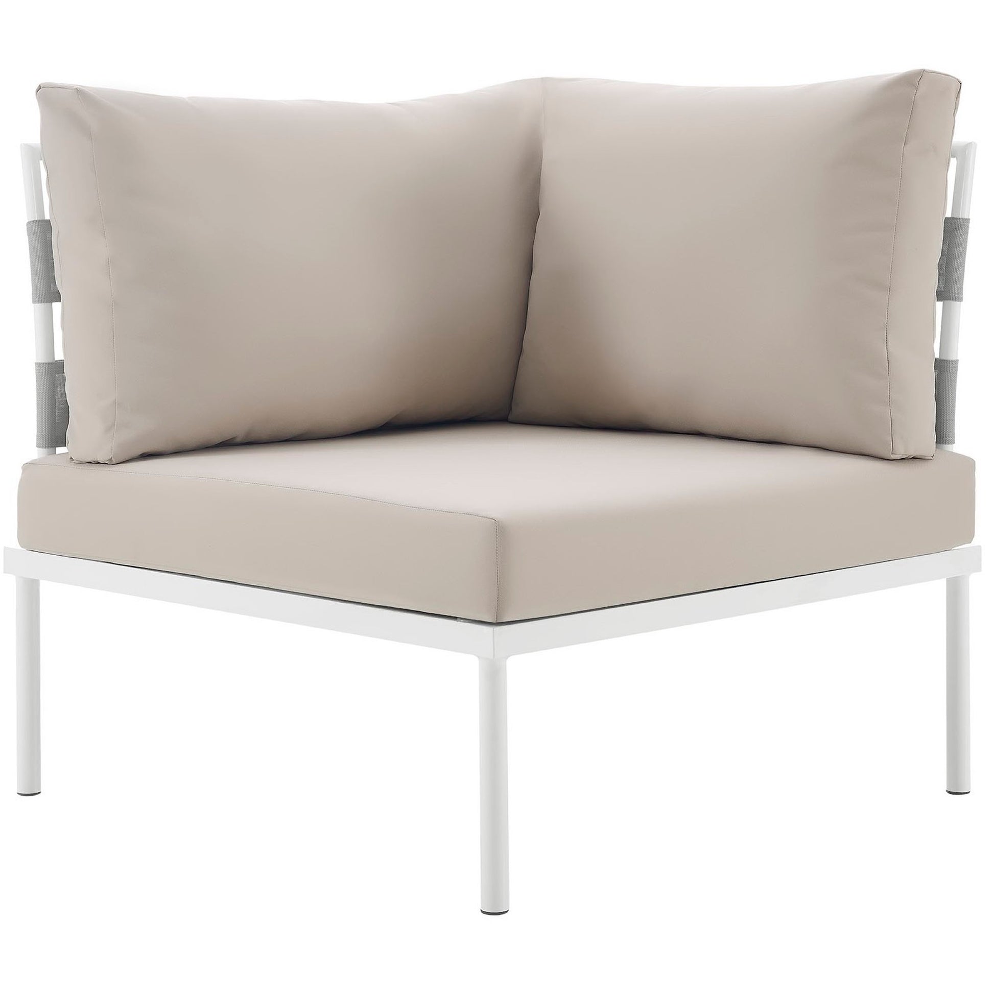 Harmony Outdoor Patio Aluminum Corner Sofa - White White