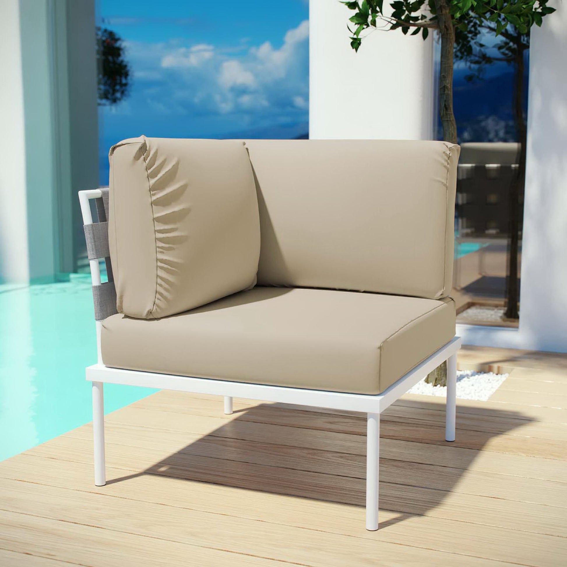 Harmony Outdoor Patio Aluminum Corner Sofa