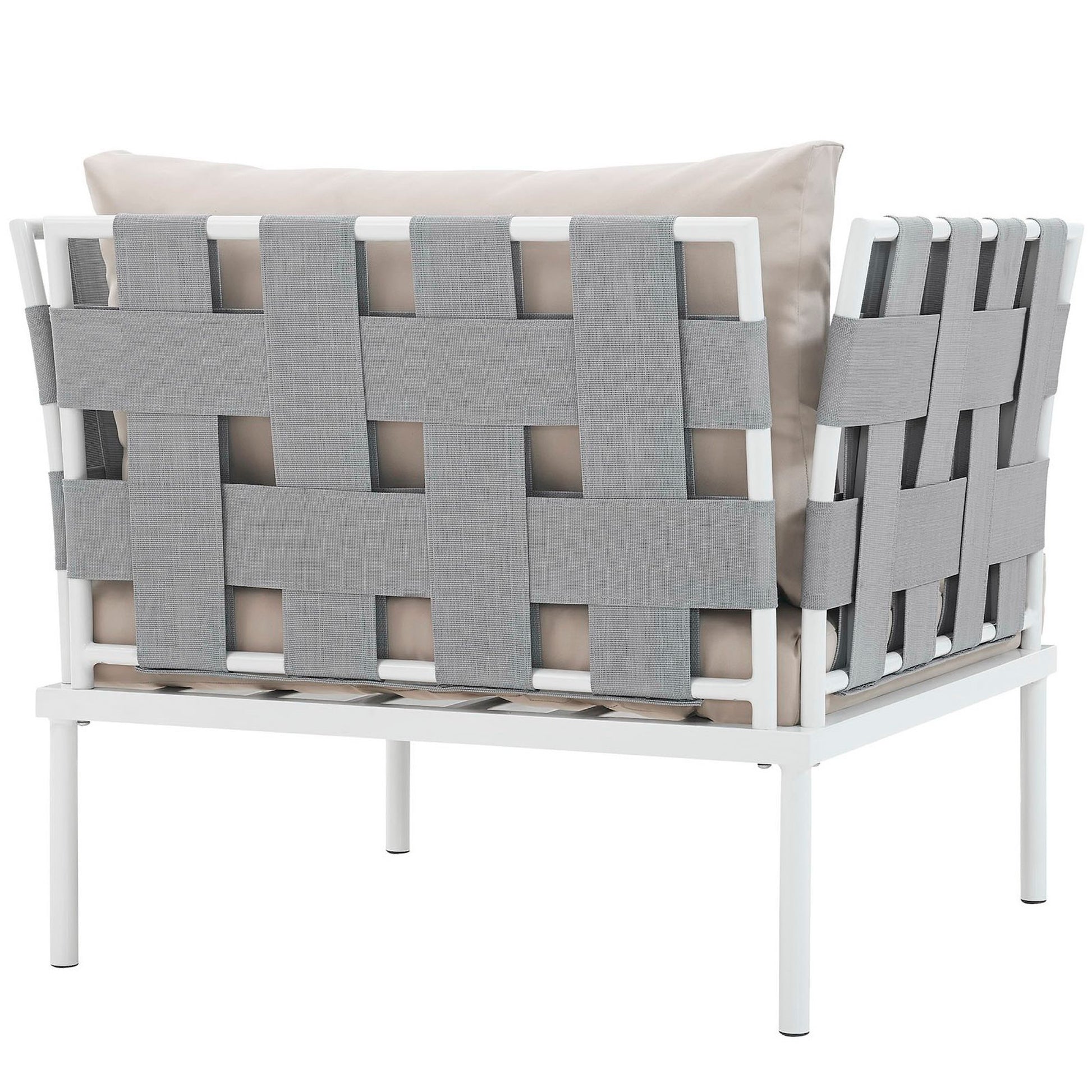 Harmony Outdoor Patio Aluminum Armchair - White Navy