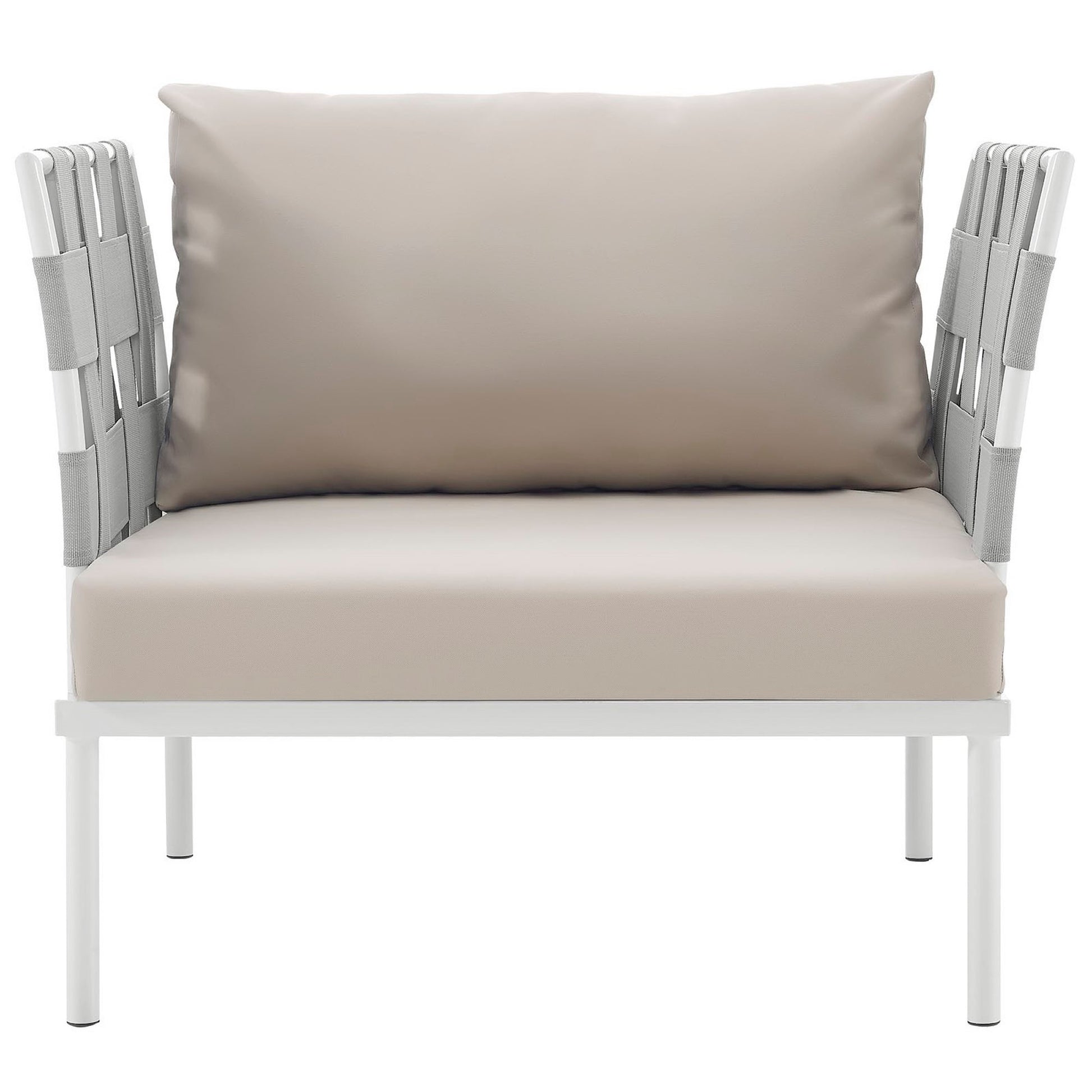 Harmony Outdoor Patio Aluminum Armchair - White White