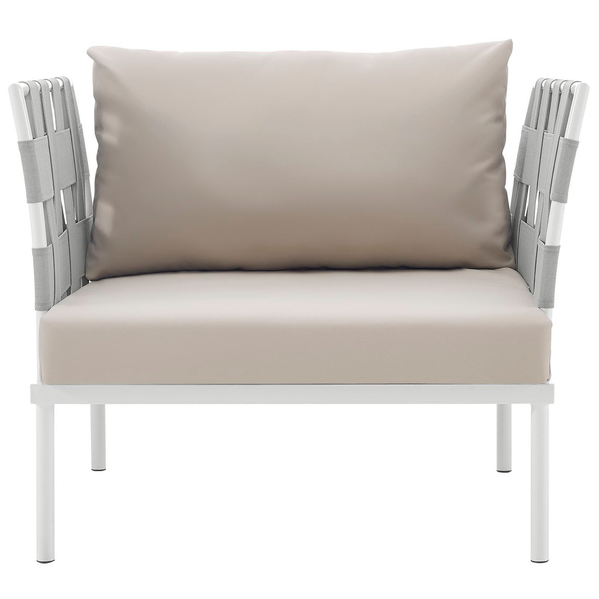 Harmony Outdoor Patio Aluminum Armchair - White White